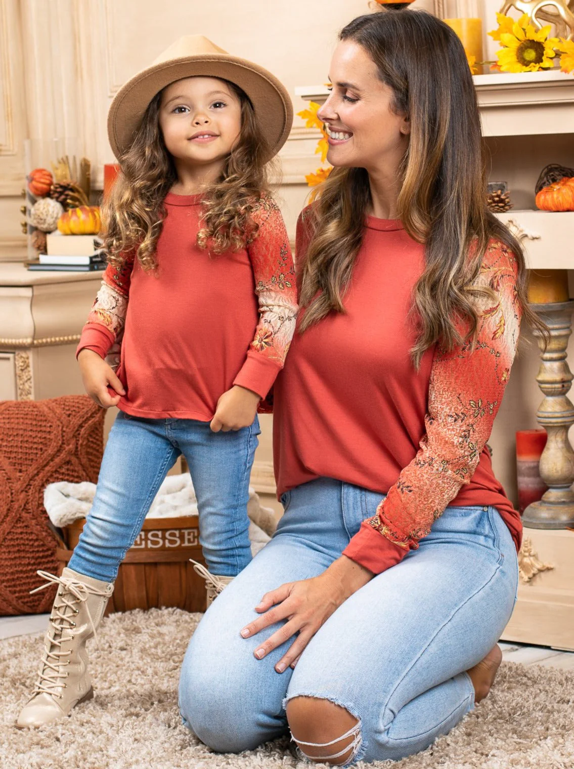 Mommy and Me Autumn Florals Raglan Top - Image 4