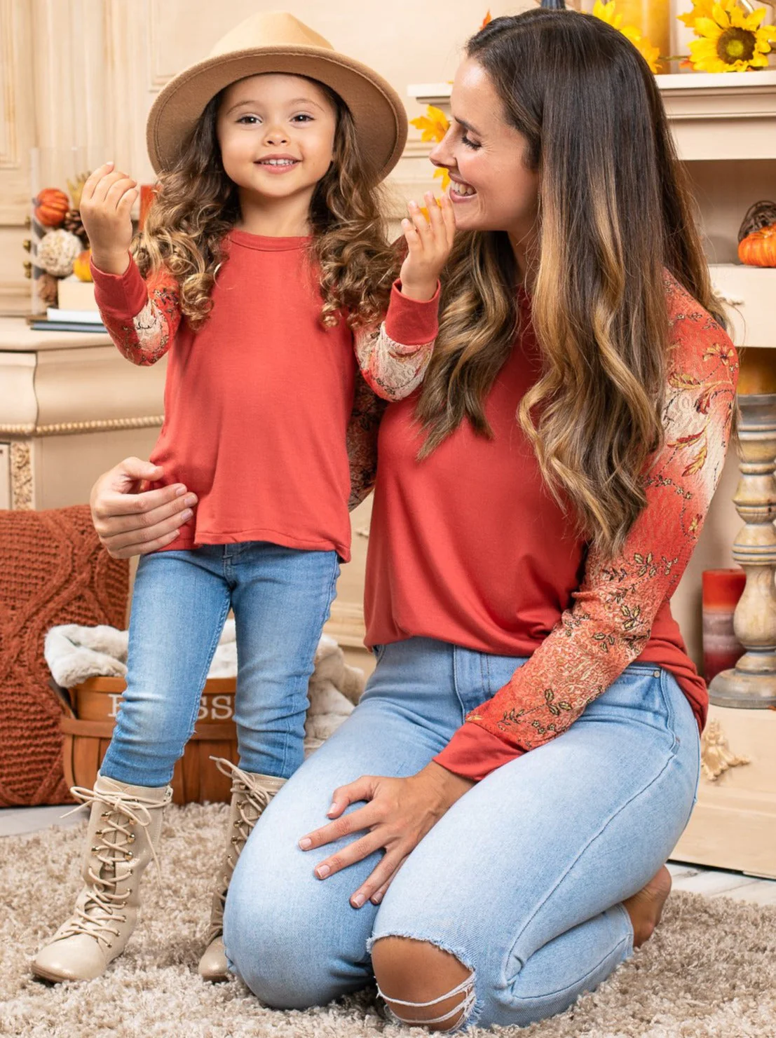 Mommy and Me Autumn Florals Raglan Top - Image 5