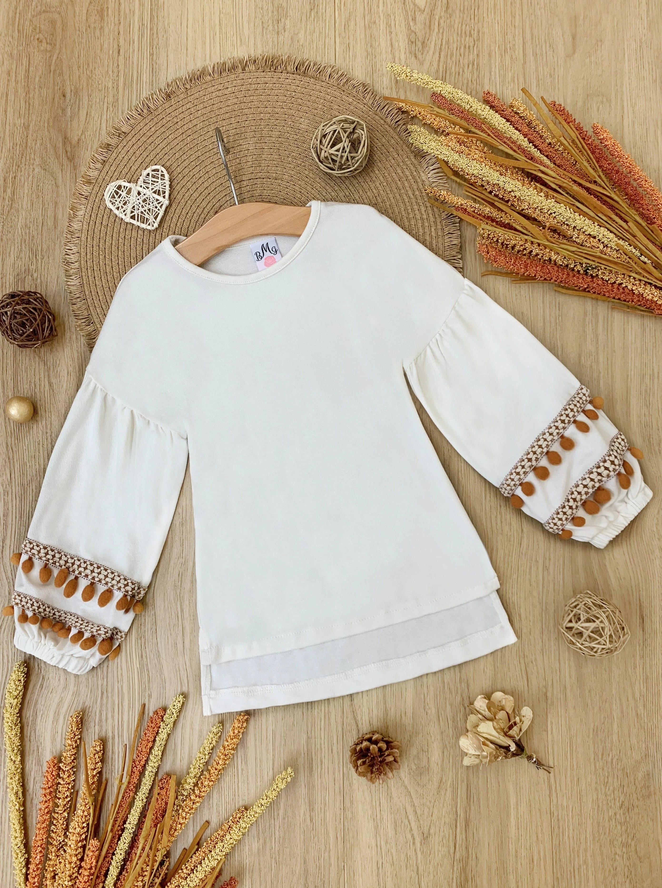 Mommy and Me Tassel Puff Sleeve Top - Image 3