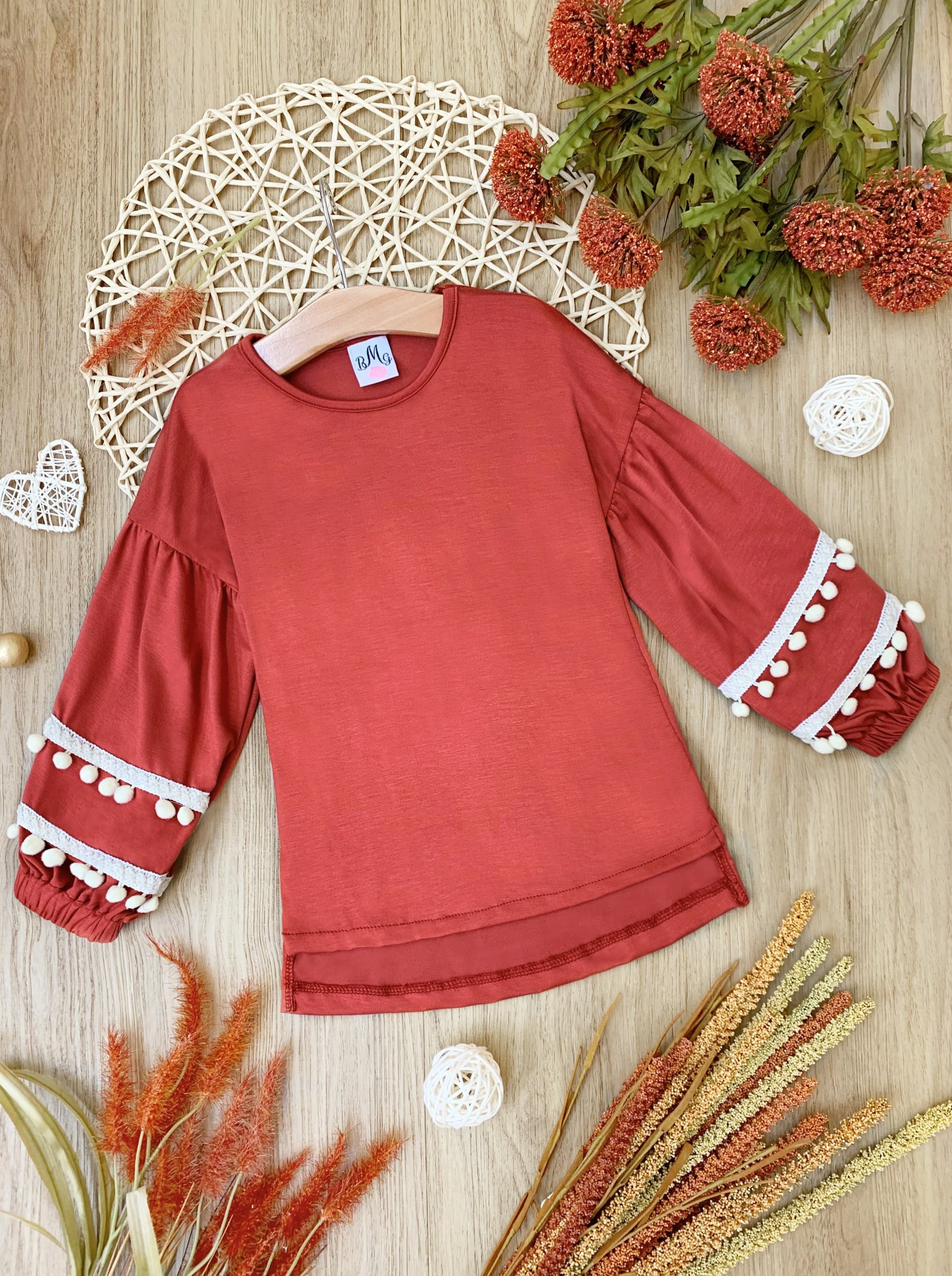 Mommy and Me Tassel Puff Sleeve Top - Image 4