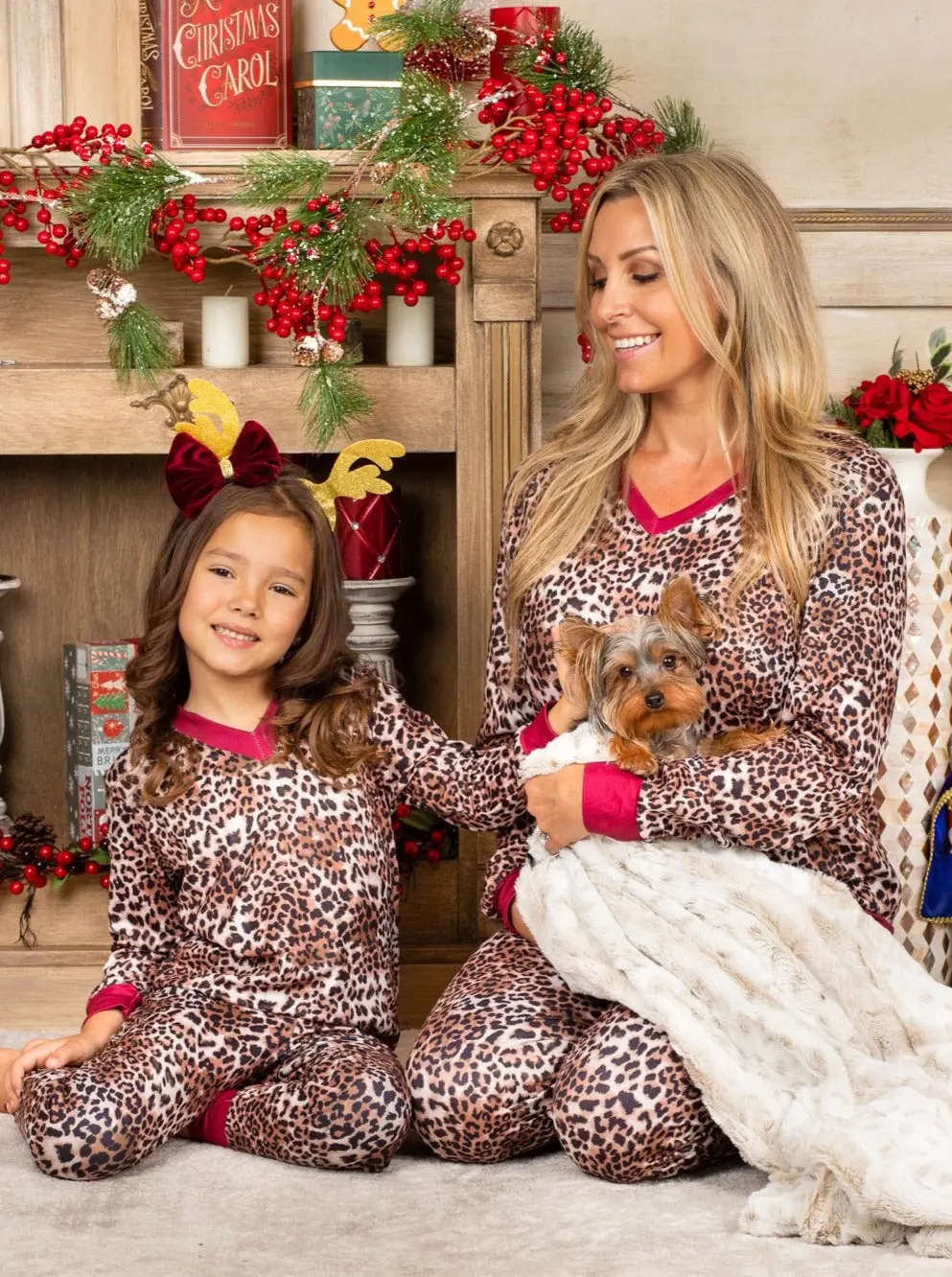 Mommy and Me Crimson Leopard Lounge Set - Image 7