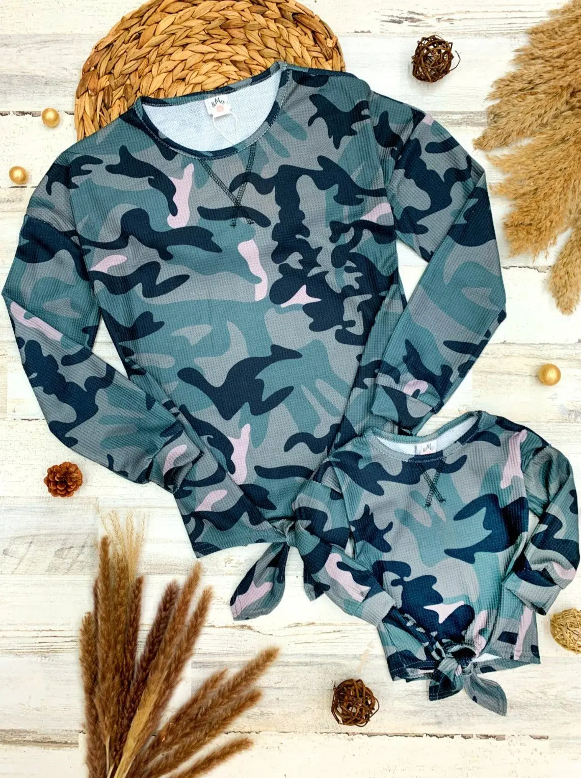 Mommy and Me In Command Camo Knot Hem Top - Image 3
