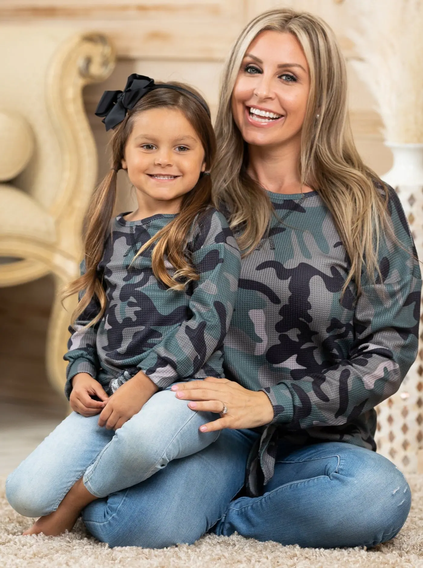 Mommy and Me In Command Camo Knot Hem Top - Image 4