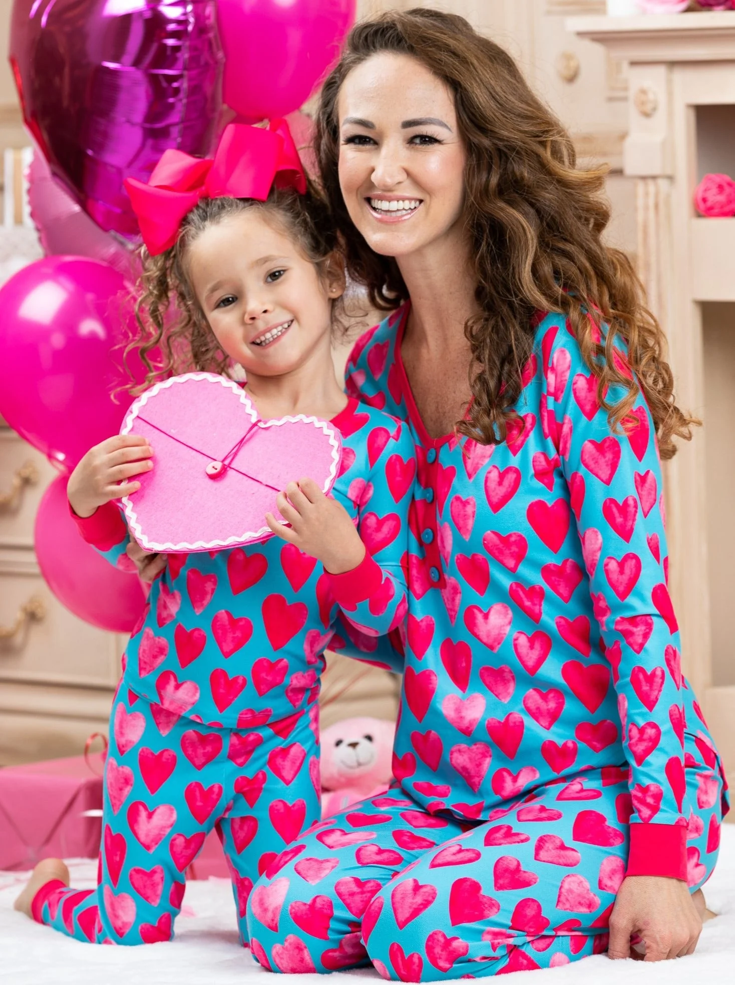 Mommy and Me Hearts A Plenty Pajama Set - Image 2