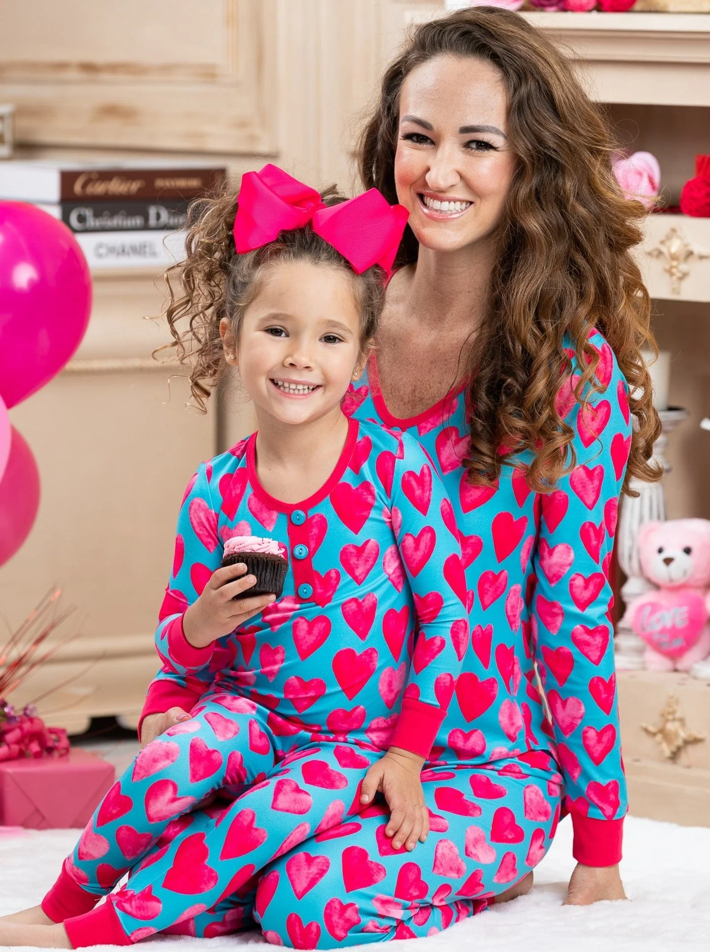 Mommy and Me Hearts A Plenty Pajama Set - Image 3
