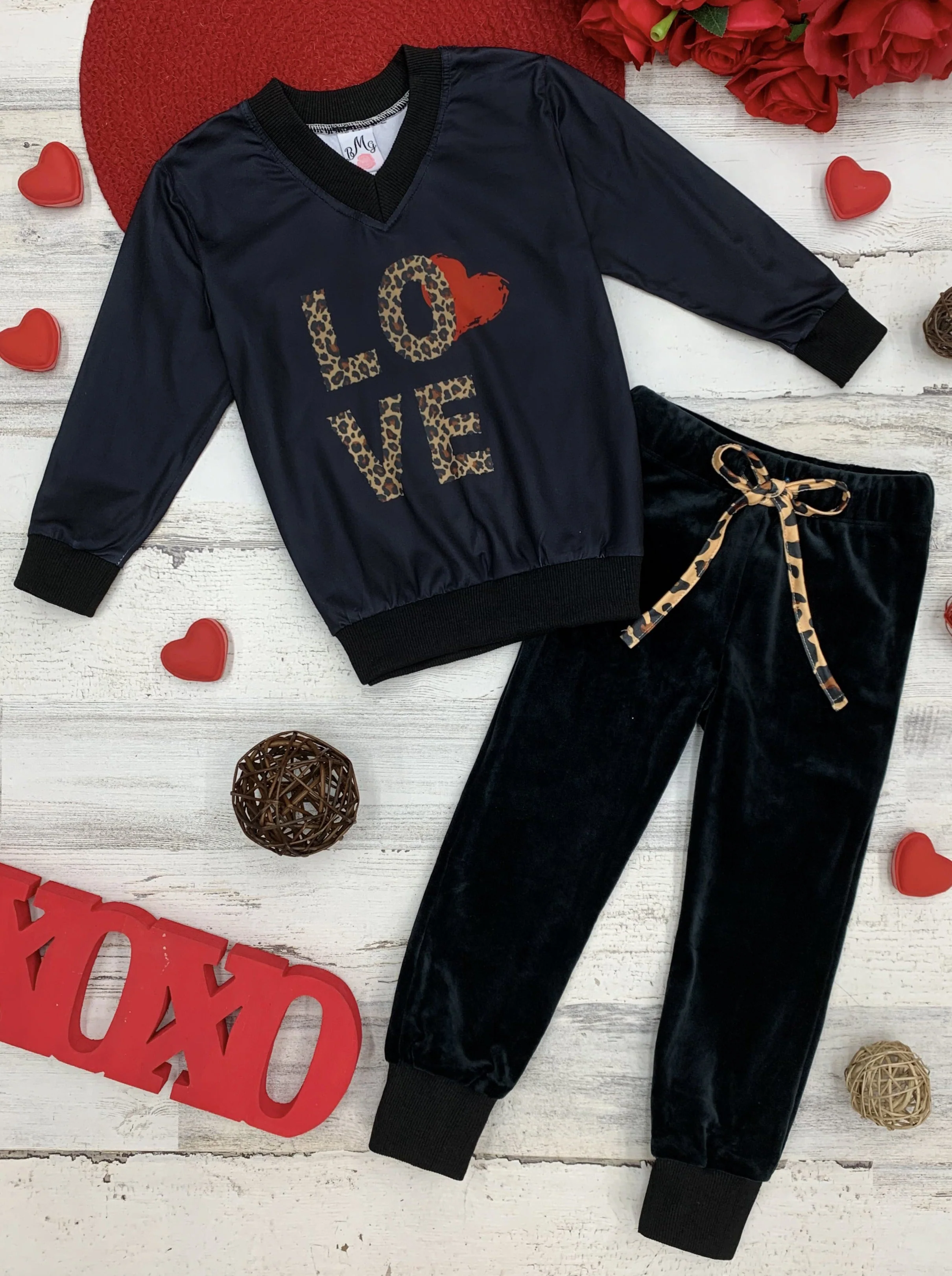 Mommy and Me Leopard Love Jogger Set - Image 3