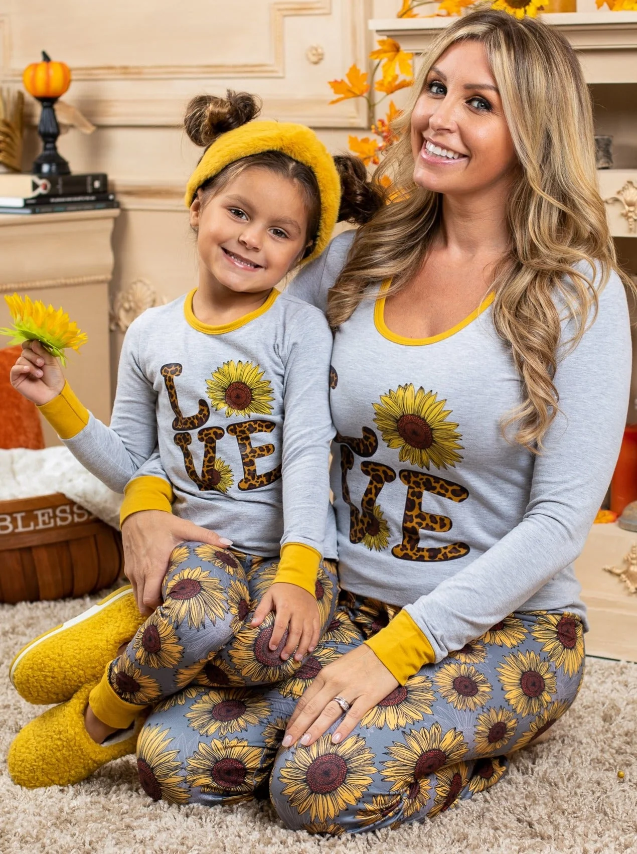 Mommy and Me Love Sunflowers Pajama Set - Image 2