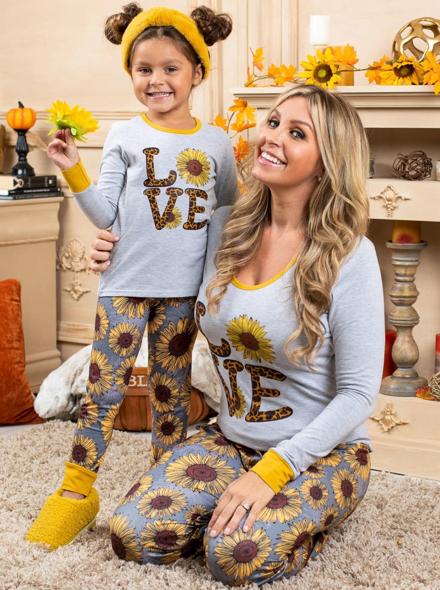 Mommy and Me Love Sunflowers Pajama Set - Image 3
