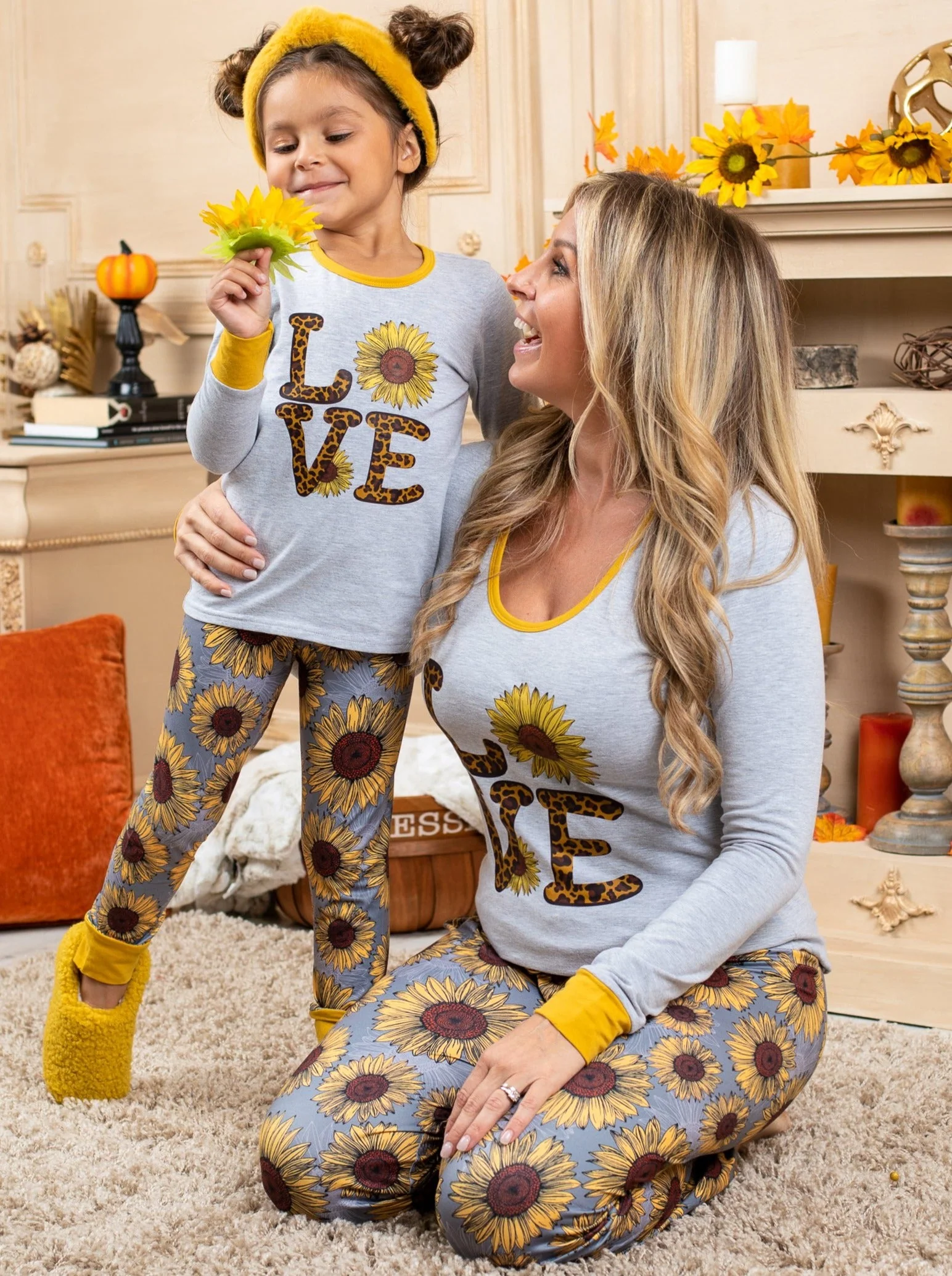 Mommy and Me Love Sunflowers Pajama Set - Image 4