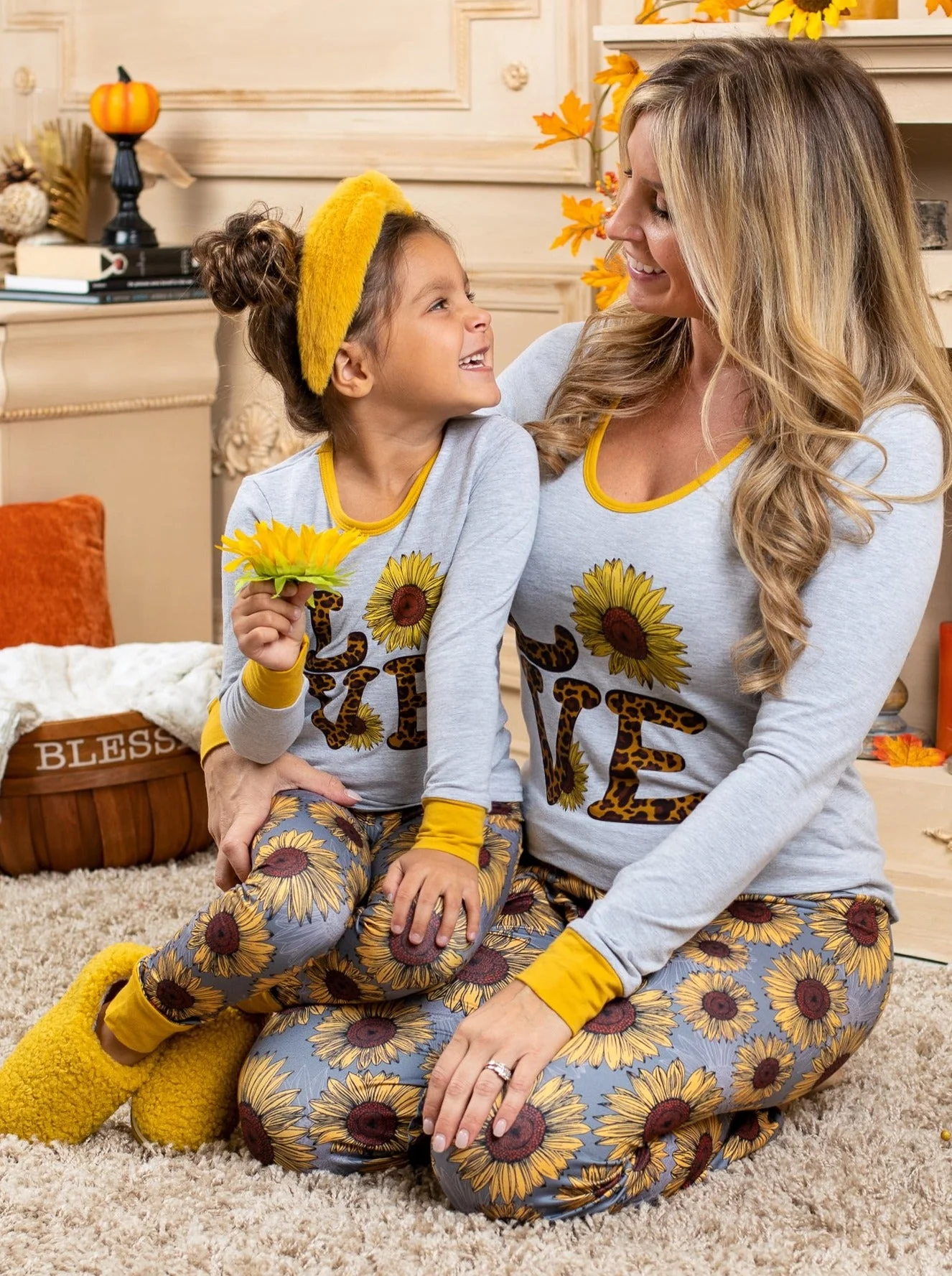 Mommy and Me Love Sunflowers Pajama Set - Image 5