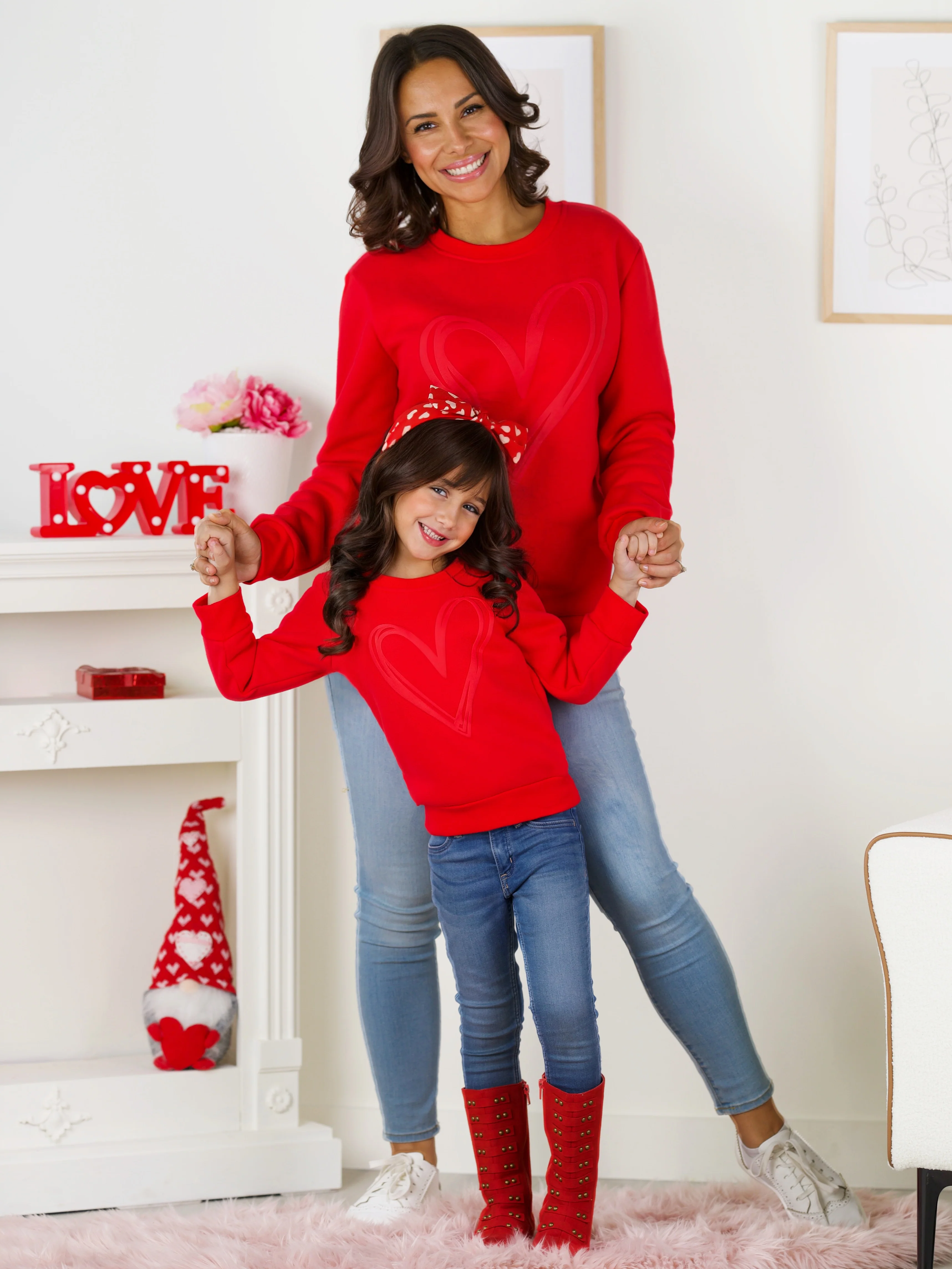 Mommy and Me Lovely Heart Embossed Sweatshirt - Image 3