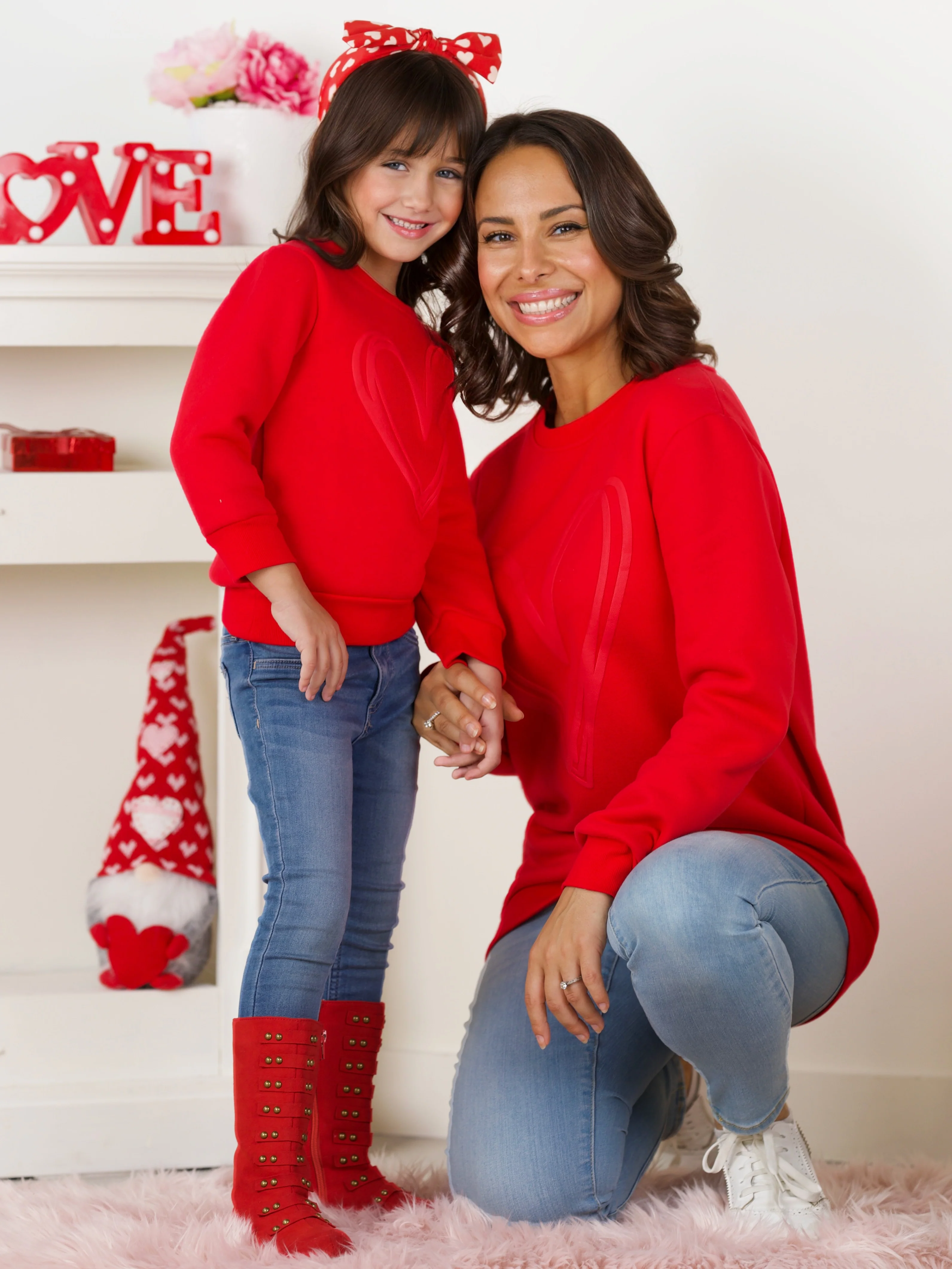 Mommy and Me Lovely Heart Embossed Sweatshirt - Image 4