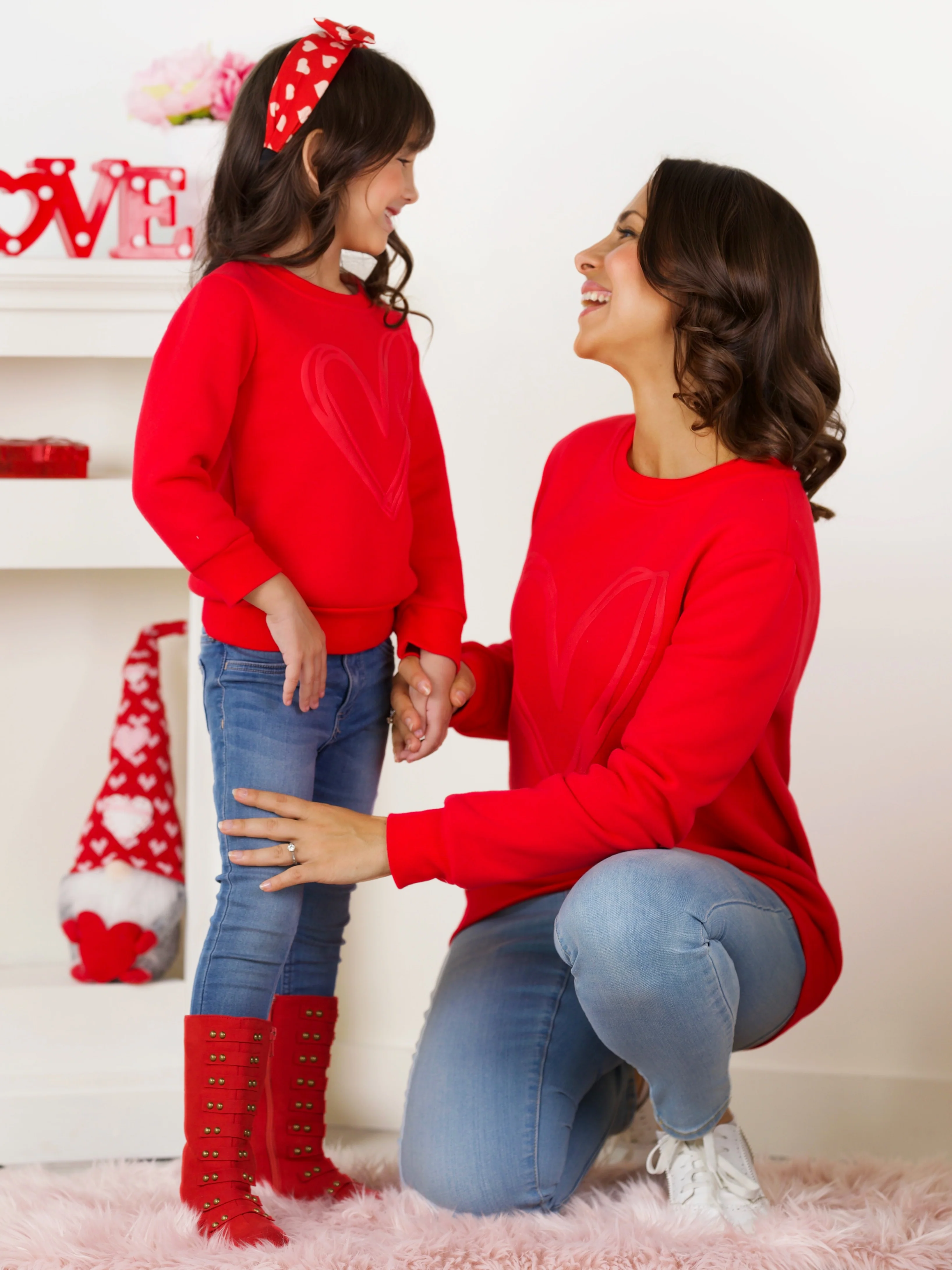 Mommy and Me Lovely Heart Embossed Sweatshirt - Image 6