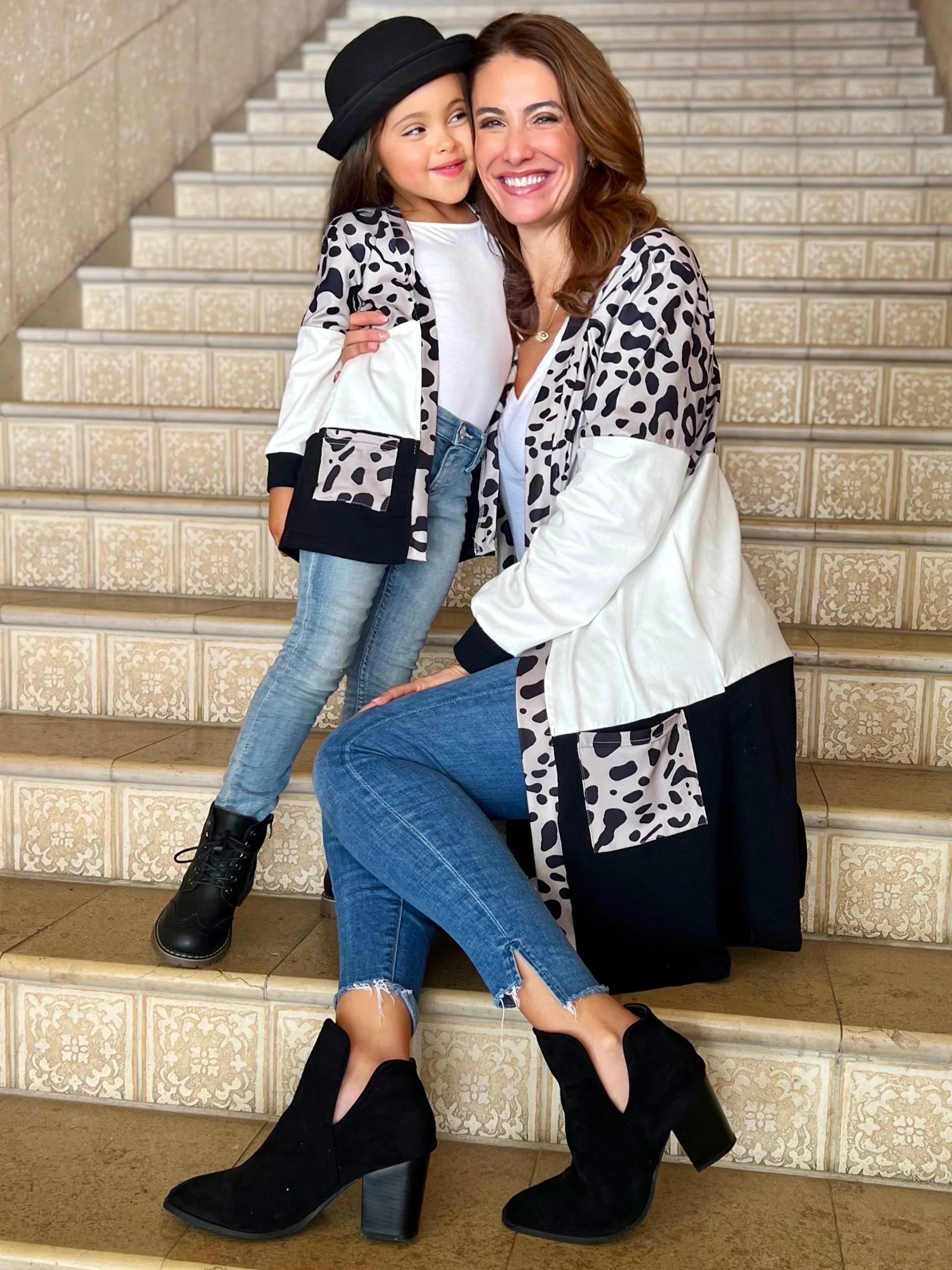 Mommy and Me Snuggle Up Oversized Colorblock Cardigans - Image 2