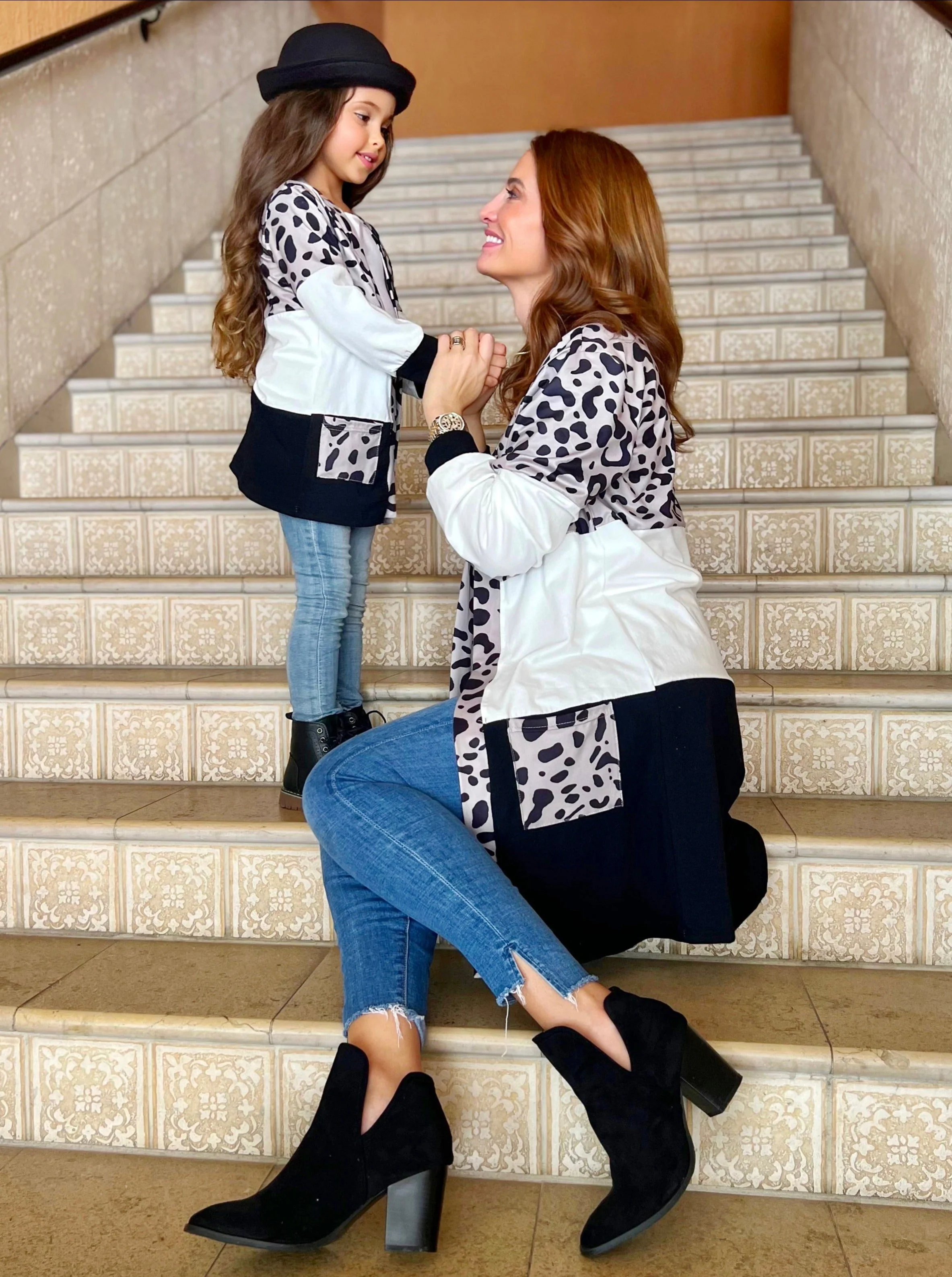 Mommy and Me Snuggle Up Oversized Colorblock Cardigans - Image 3