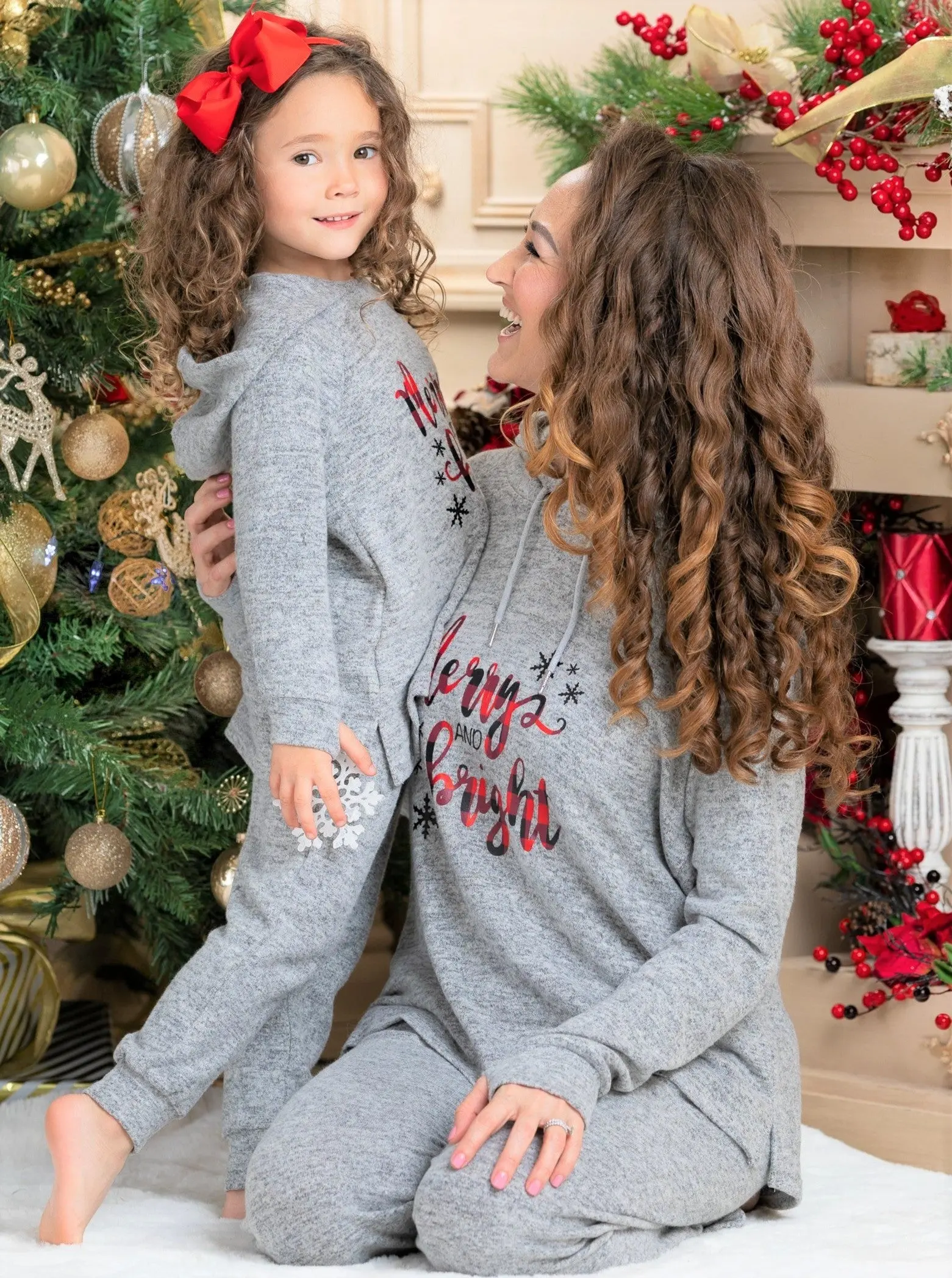 Mommy and Me Merry and Bright Jogger Set - Image 2