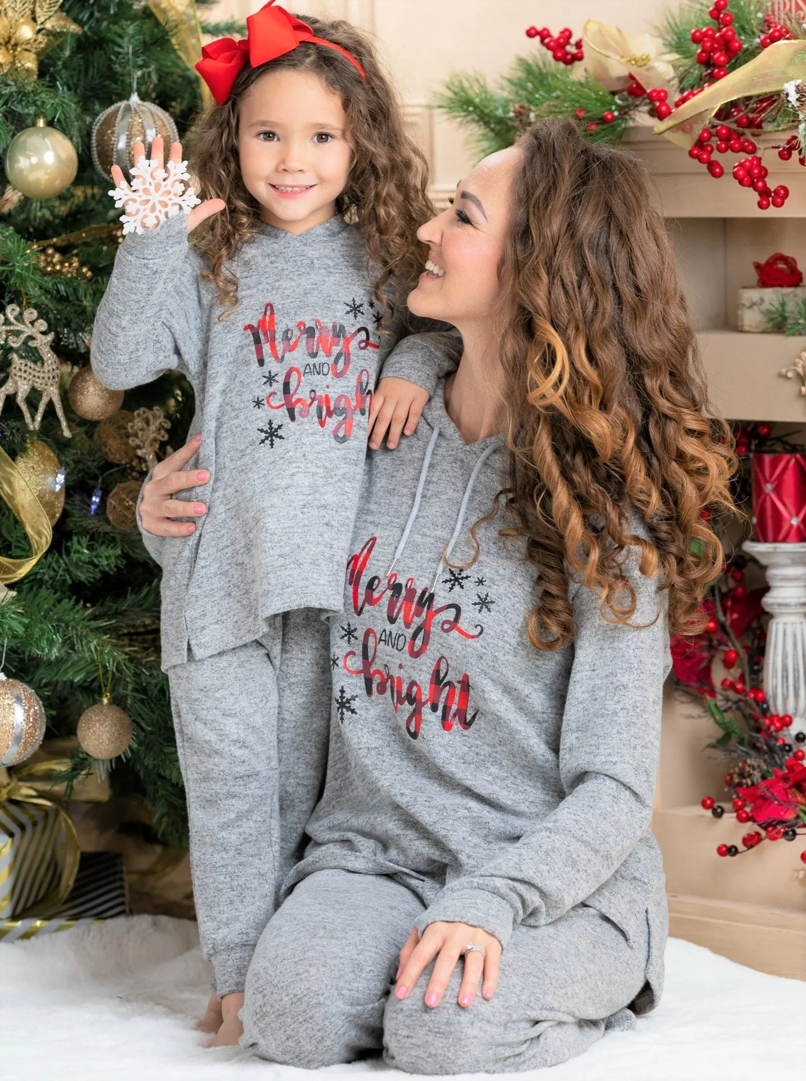 Mommy and Me Merry and Bright Jogger Set - Image 3