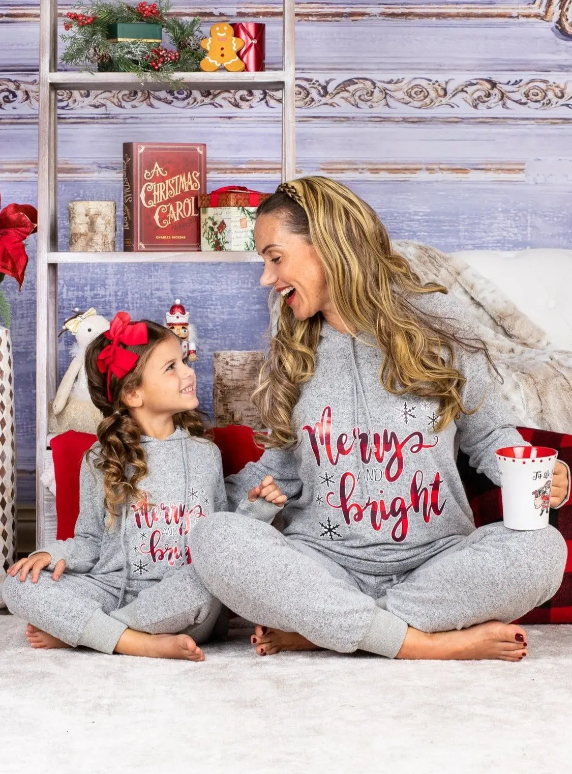Mommy and Me Merry and Bright Jogger Set - Image 4