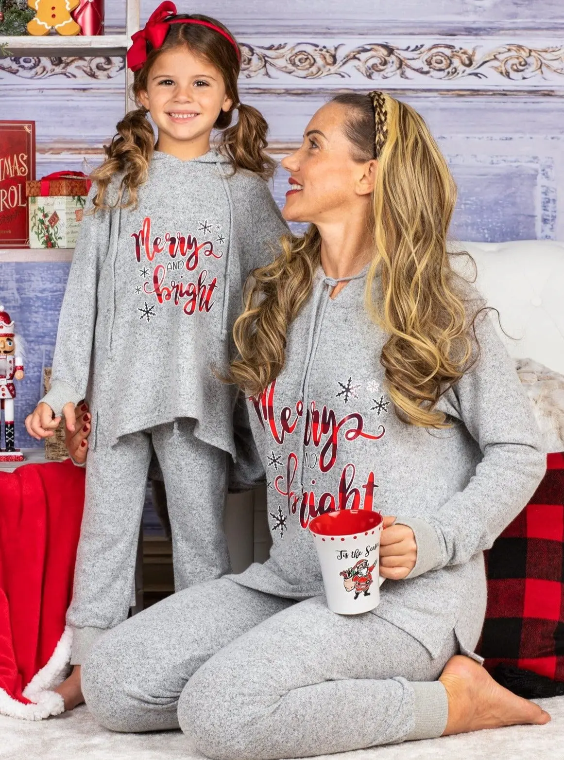 Mommy and Me Merry and Bright Jogger Set - Image 5