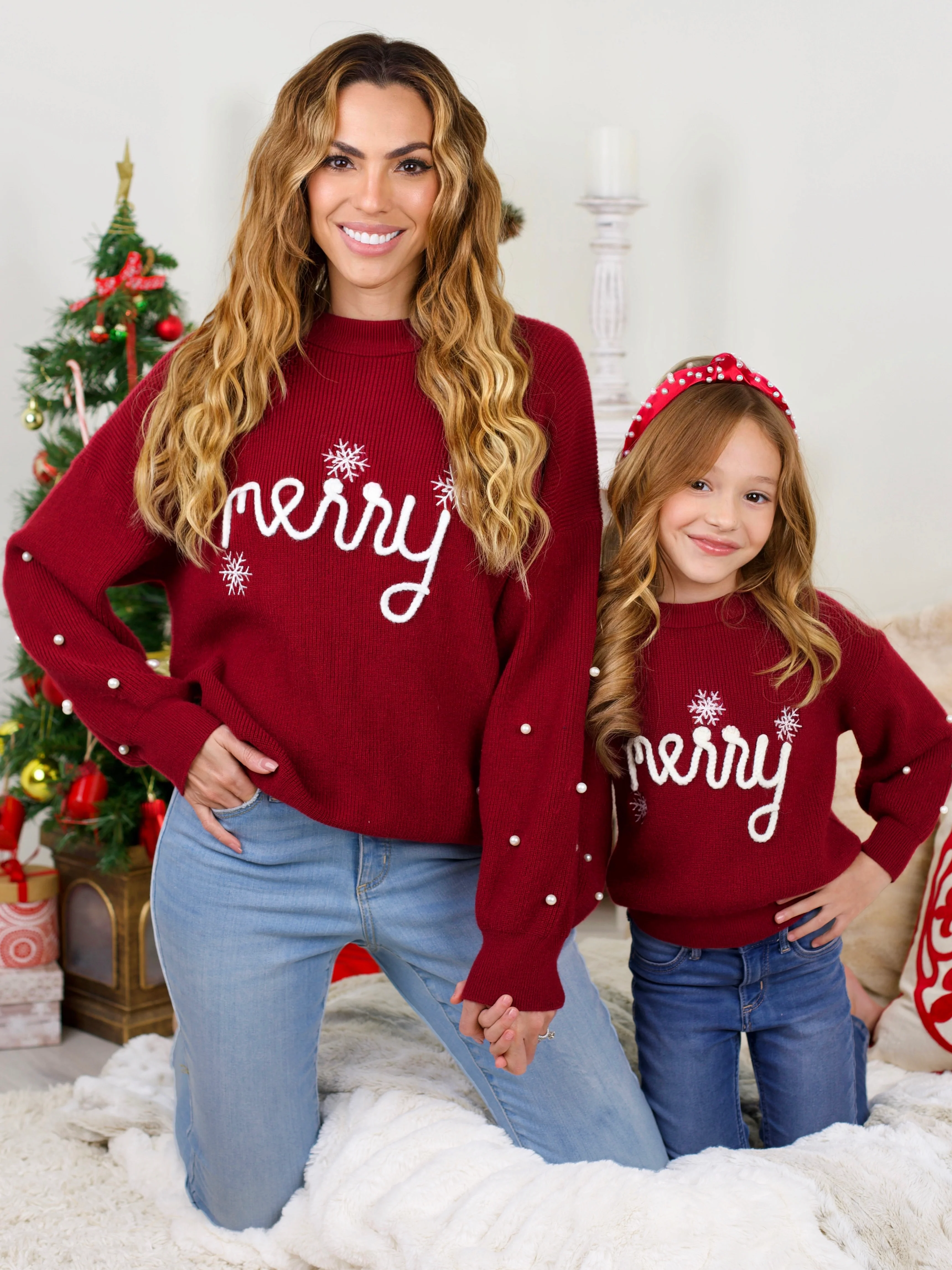 Mommy and Me Snowflake Merry Christmas Sweater - Image 5