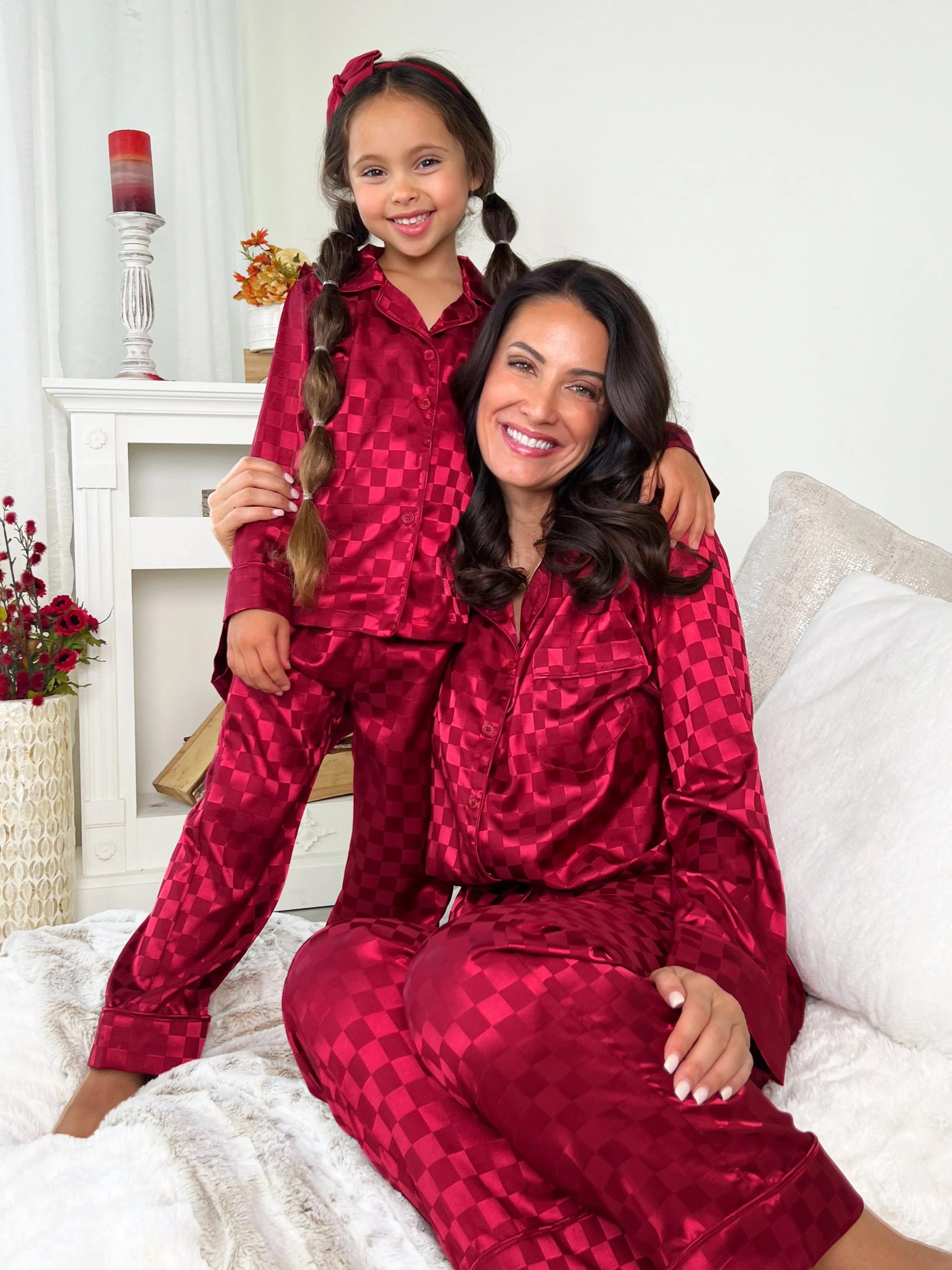 Mommy and Me Checkered Silky Pajamas - Image 6
