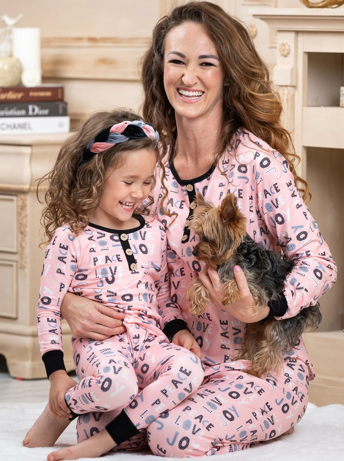Mommy and Me Peace, Love, Joy Pajama Set - Image 4