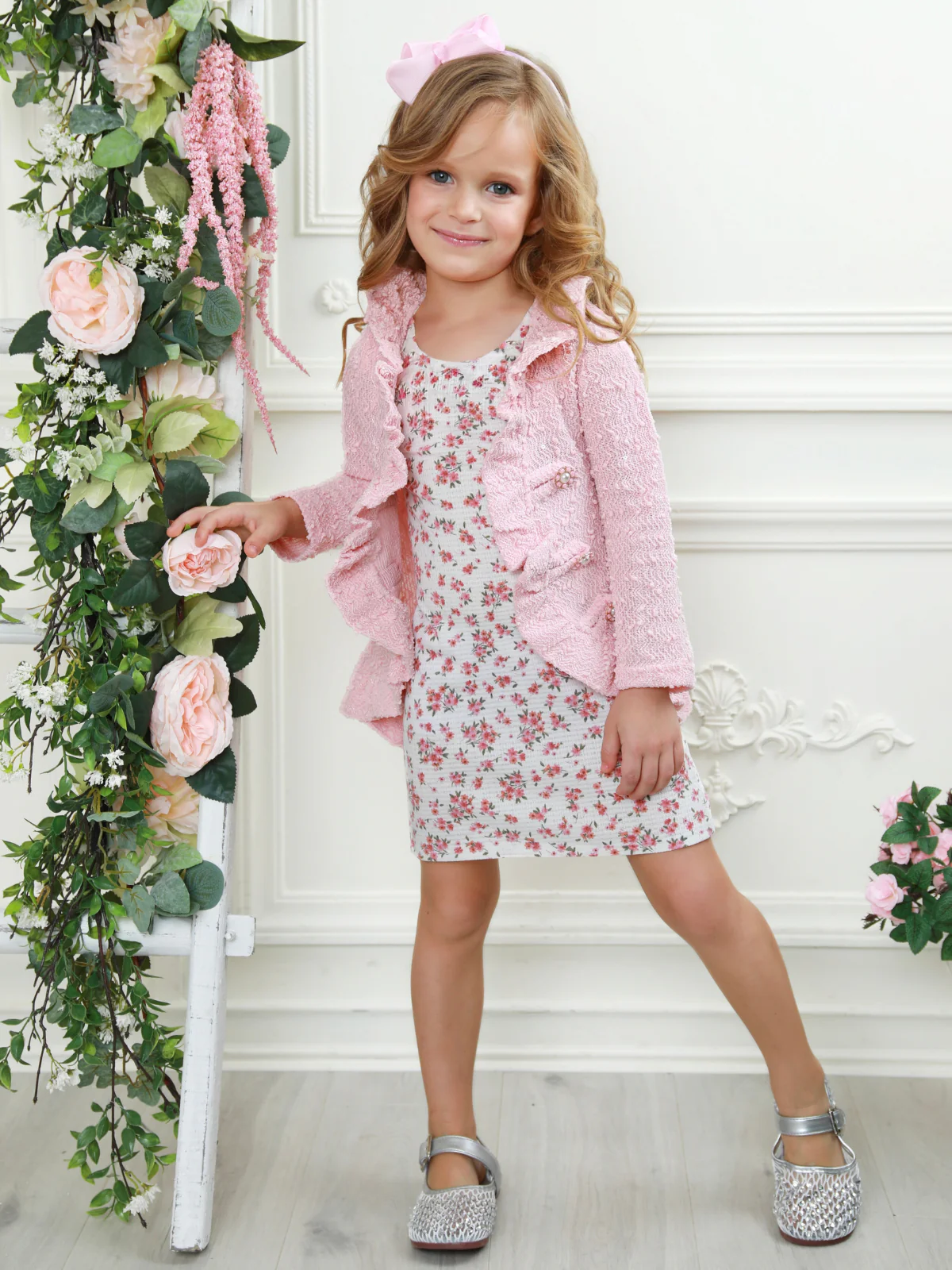 Mommy and Me Classy Duo Pink Blazer Ruffle Cardigan - Image 6