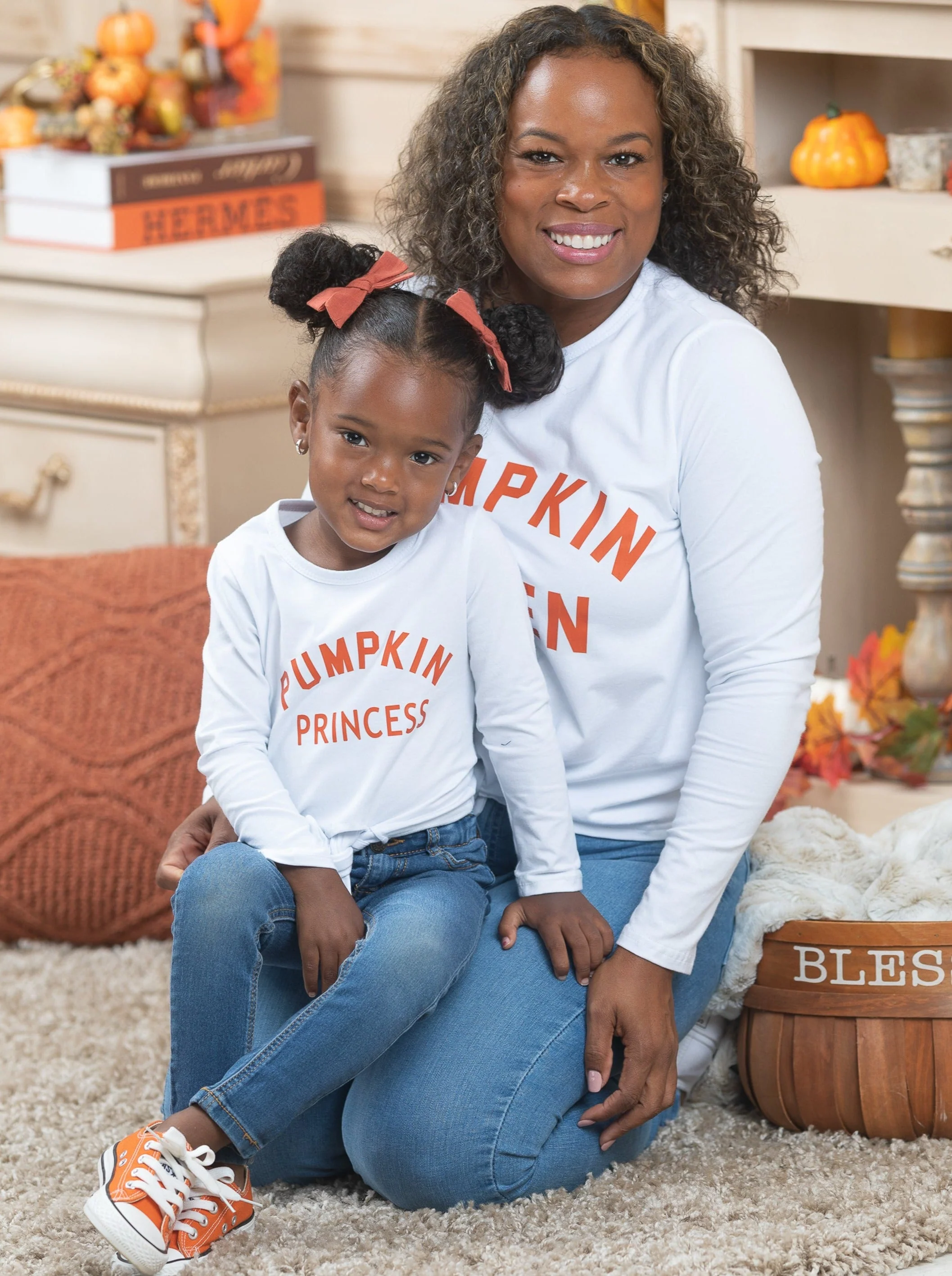 Mommy and Me Pumpkin Queen and Princess Tops - Image 2