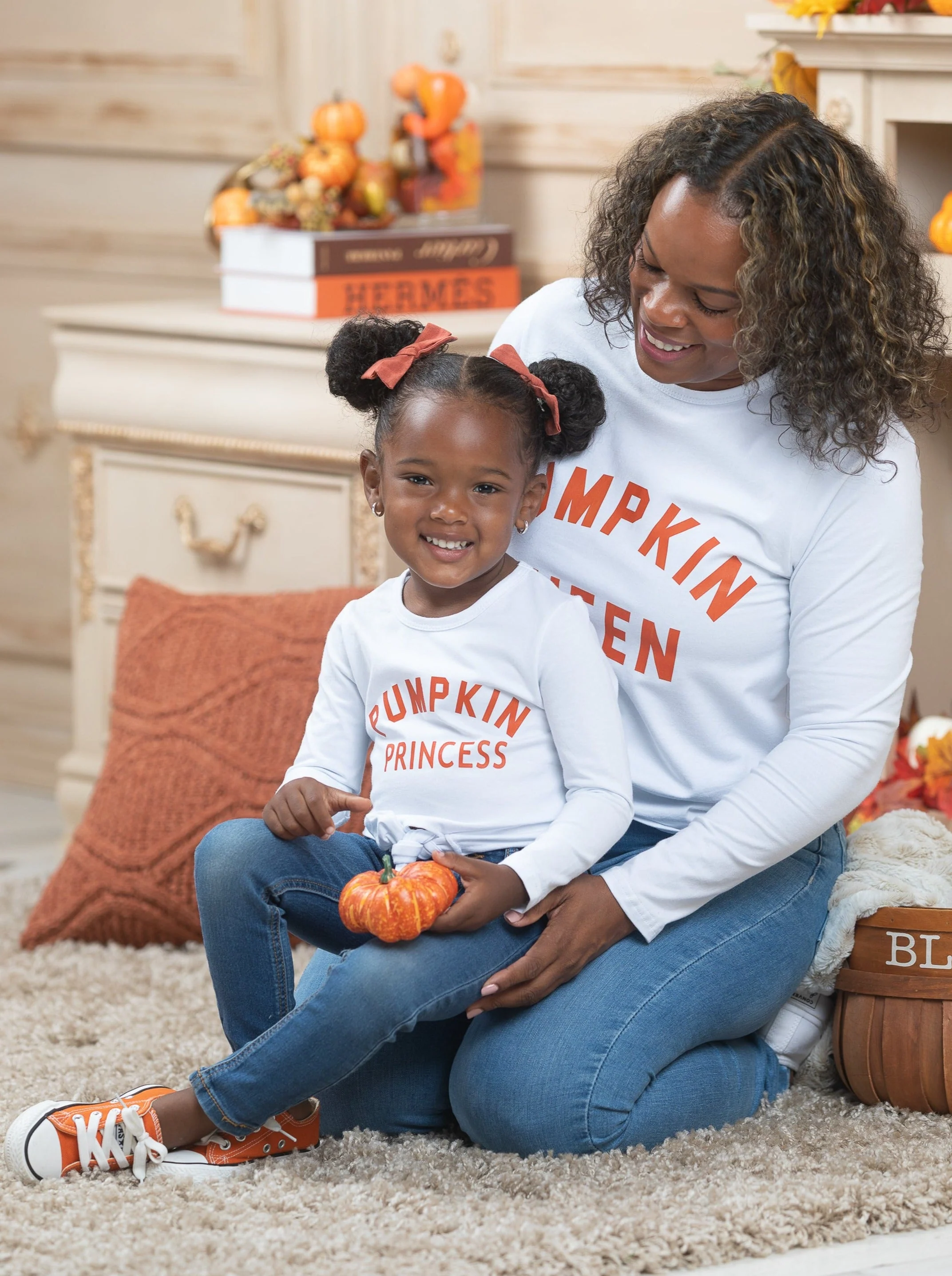Mommy and Me Pumpkin Queen and Princess Tops - Image 3