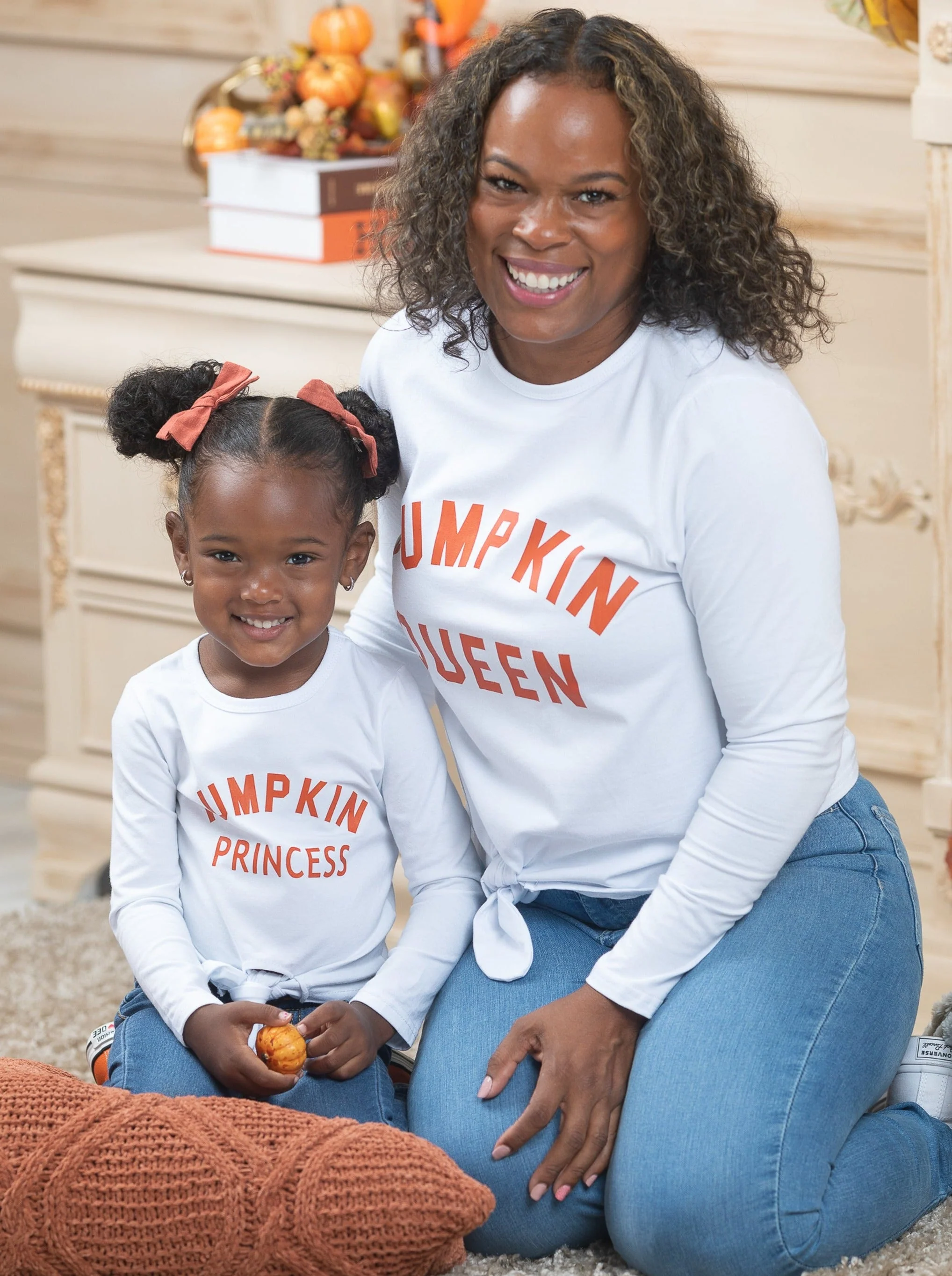 Mommy and Me Pumpkin Queen and Princess Tops - Image 4