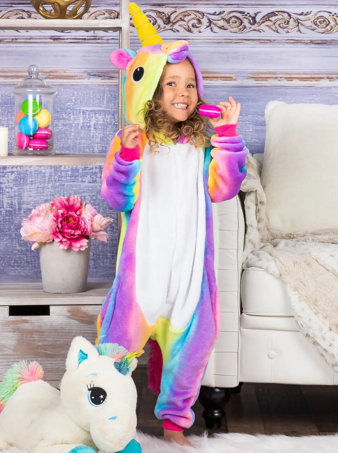 Mommy and Me Pastel Rainbow Unicorn Onesie Pajamas - Image 5