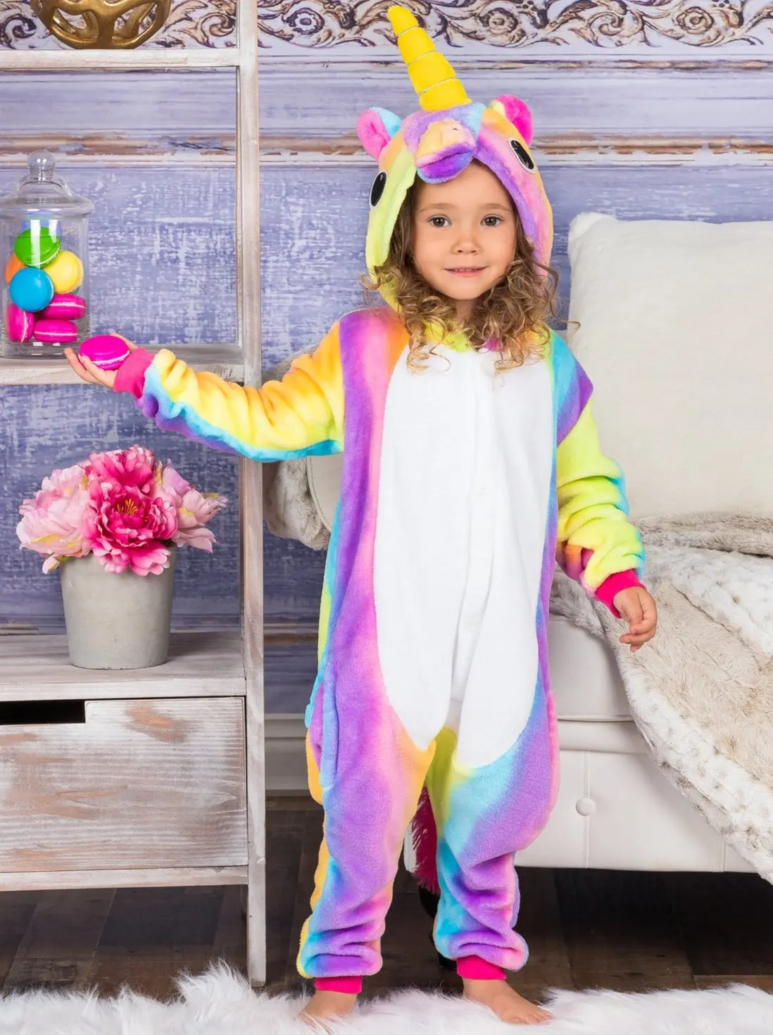 Mommy and Me Pastel Rainbow Unicorn Onesie Pajamas - Image 6
