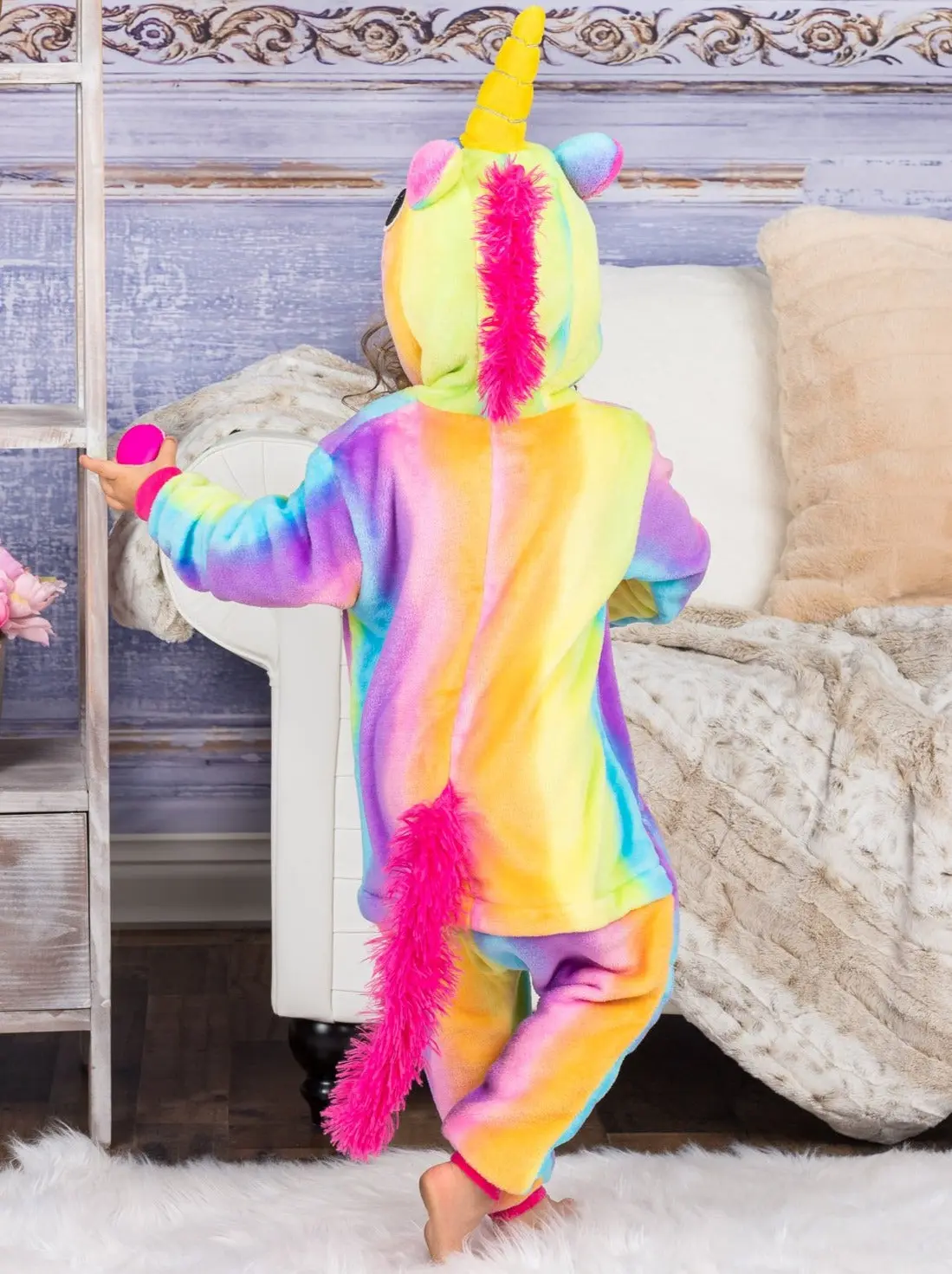 Mommy and Me Pastel Rainbow Unicorn Onesie Pajamas - Image 7