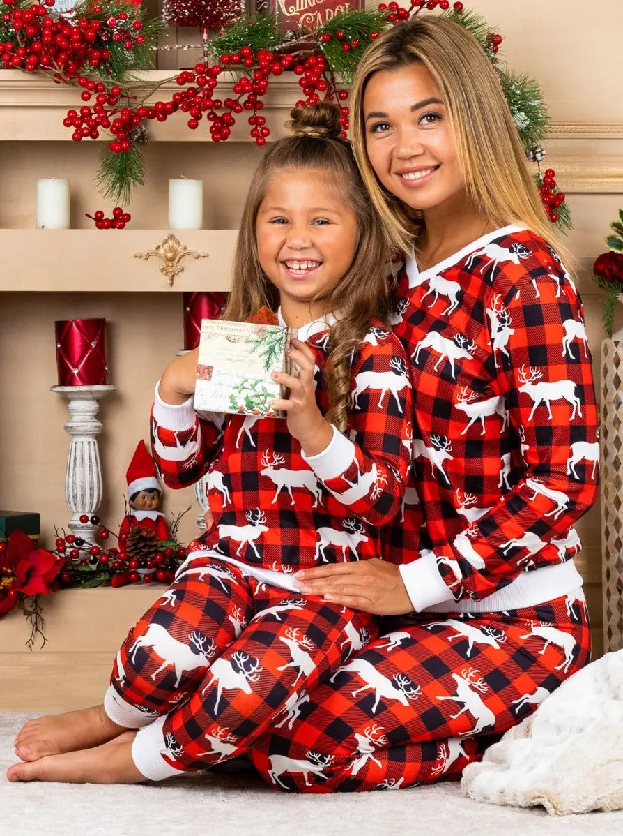 Mommy and Me Reindeer Plaid Pajama Set - Image 5