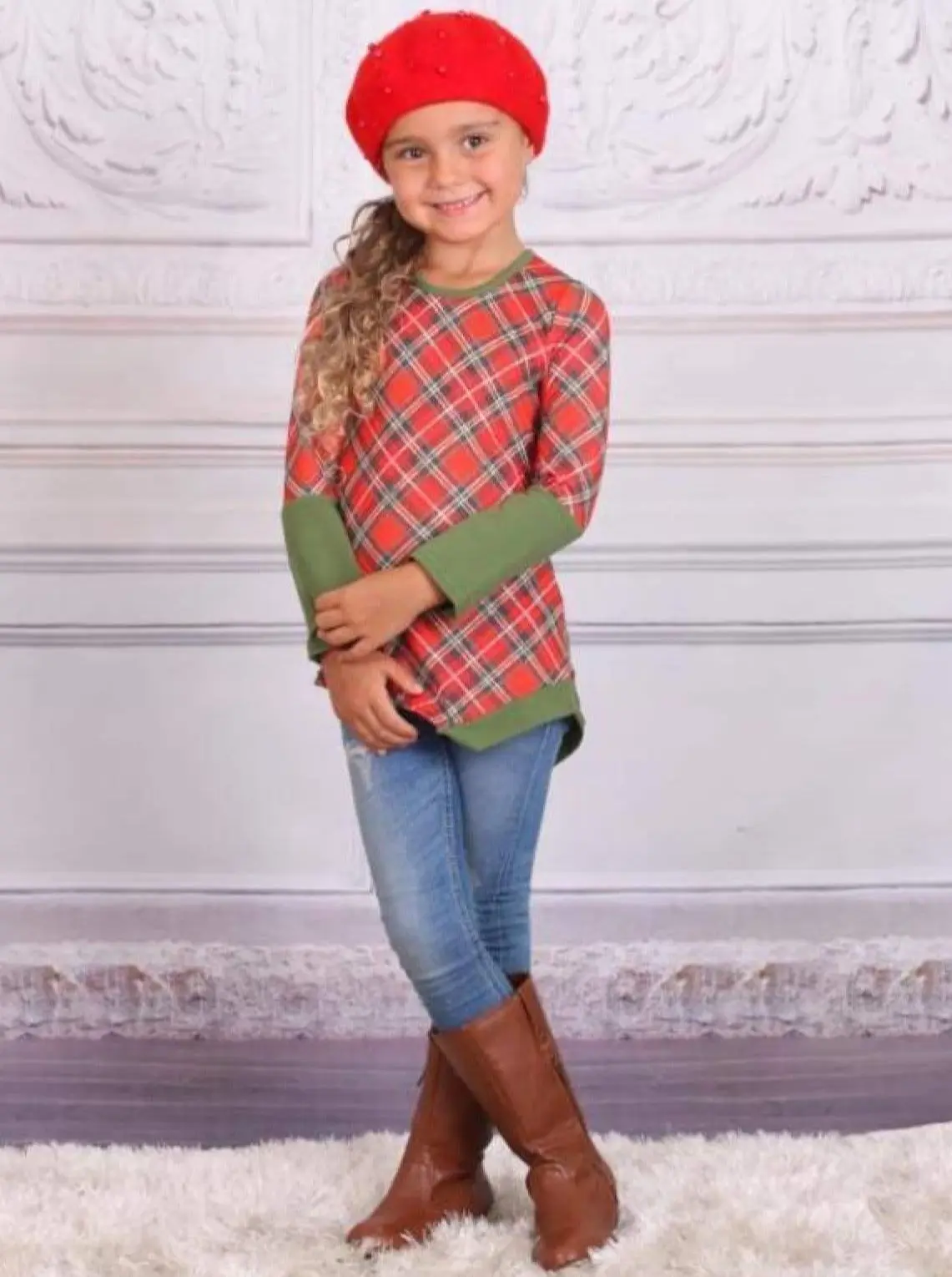 Mommy and Me Asymmetric Plaid Tunic - Image 2