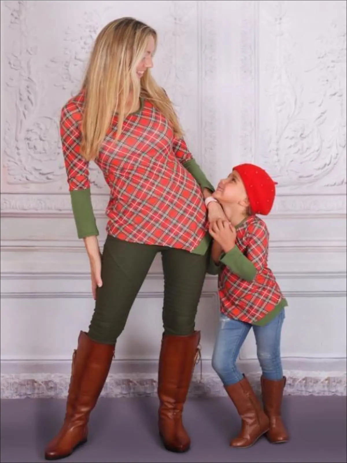 Mommy and Me Asymmetric Plaid Tunic - Image 5