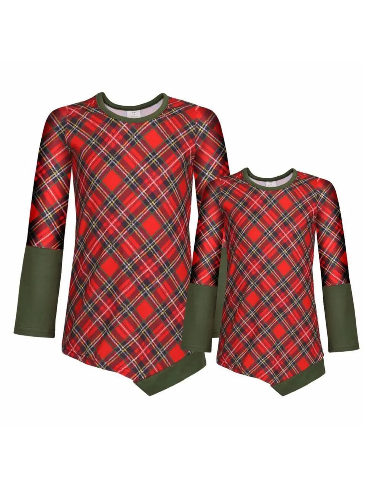 Mommy and Me Asymmetric Plaid Tunic - Image 6