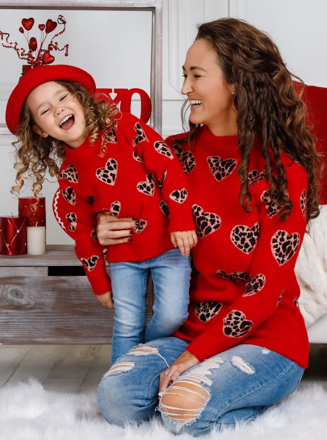 Mommy and Me Leaping Hearts Sweater - Image 2