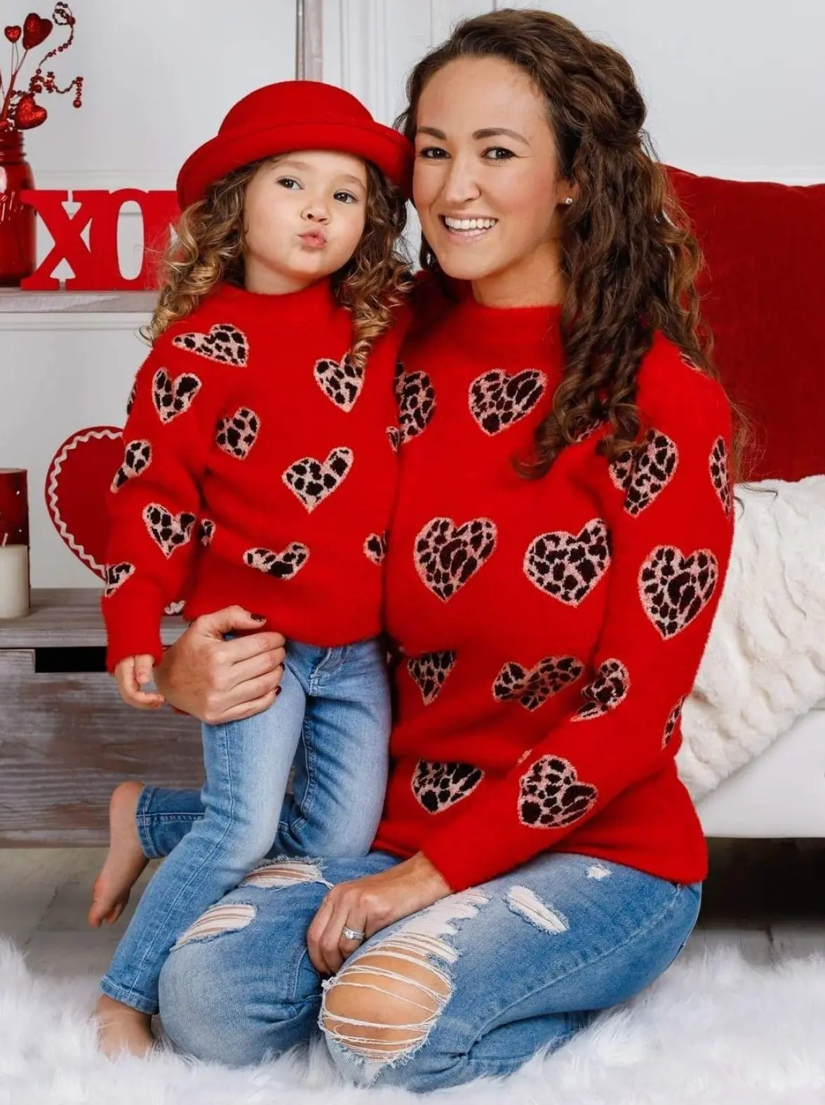Mommy and Me Leaping Hearts Sweater - Image 4
