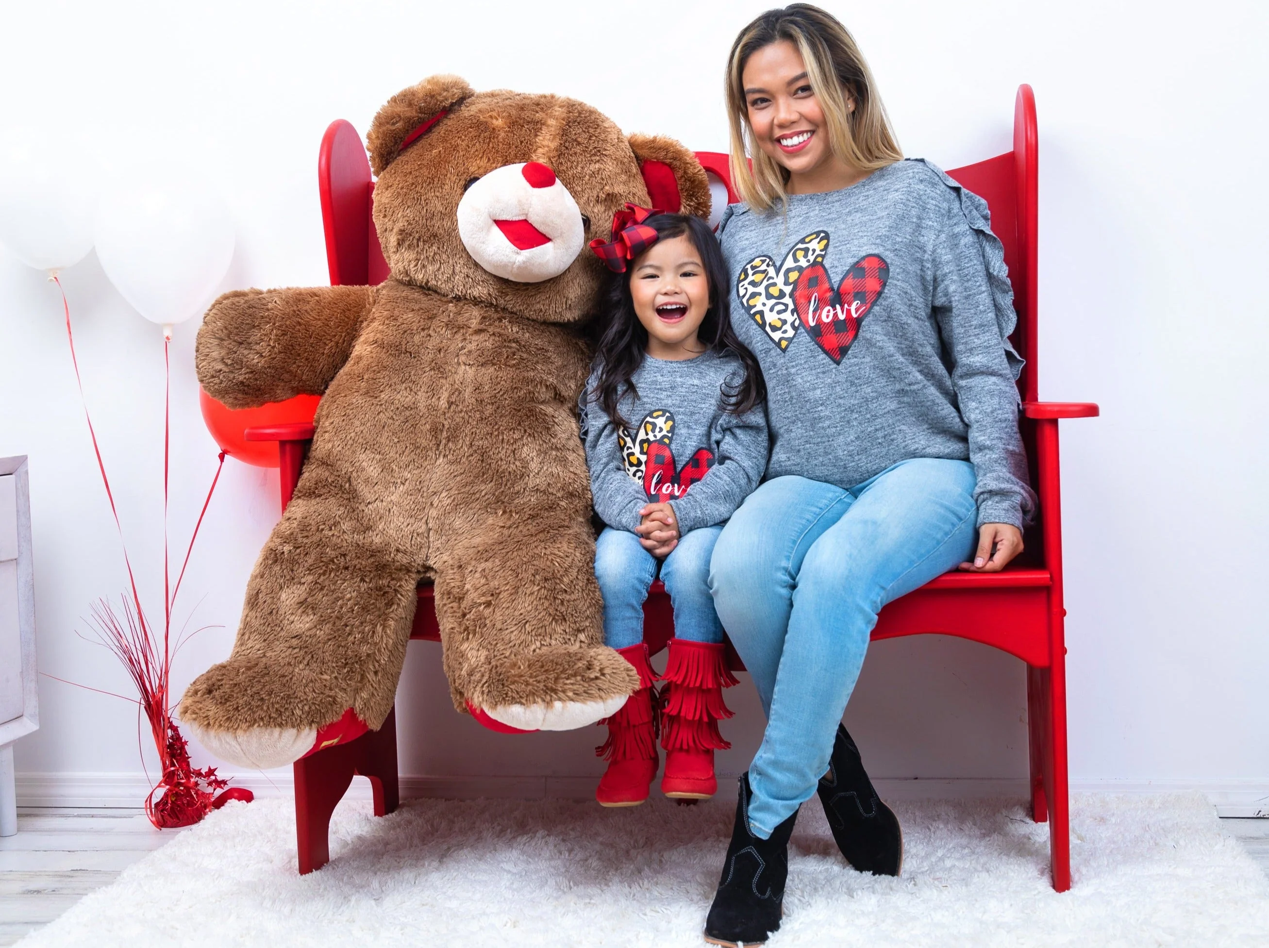Mommy and Me Stuck On Love Ruffle Sleeve Top - Image 4
