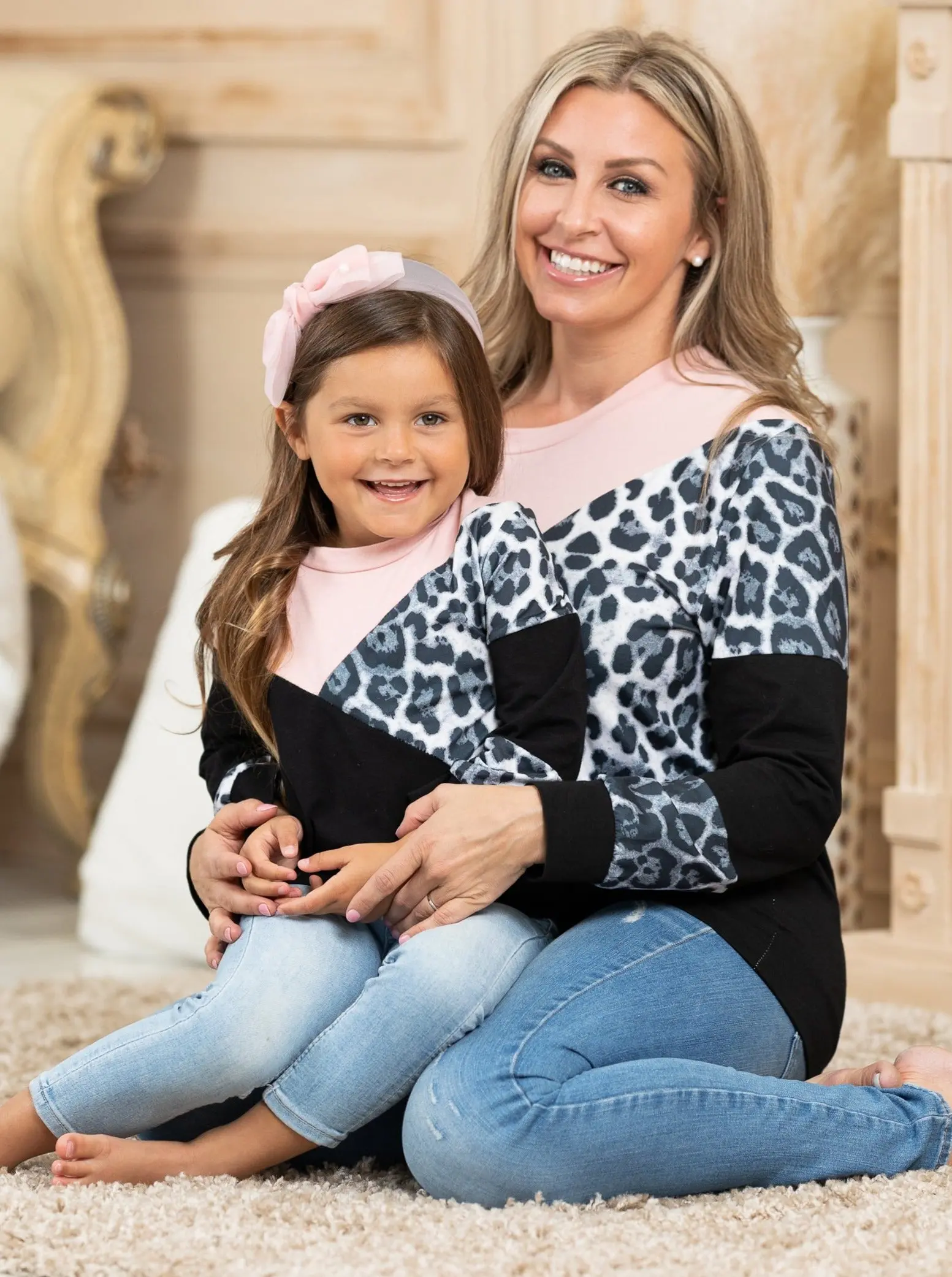 Mommy and Me Leopard Split Colorblock Top - Image 3