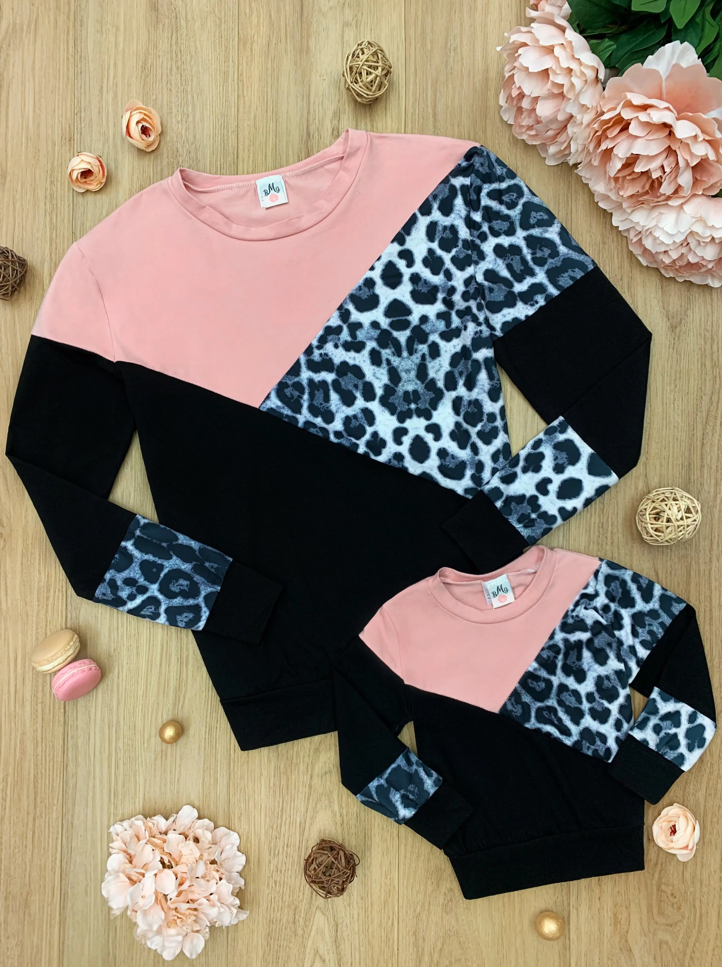 Mommy and Me Leopard Split Colorblock Top - Image 5