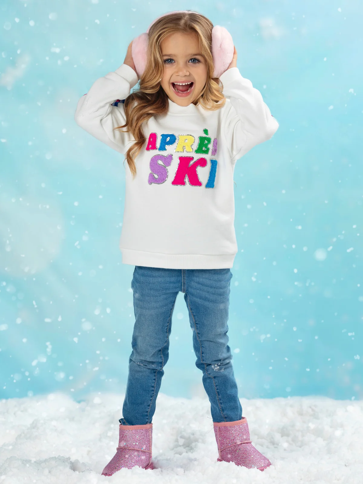 Mommy and Me Colorblock Après Ski Stripe Sweatshirt - Image 6