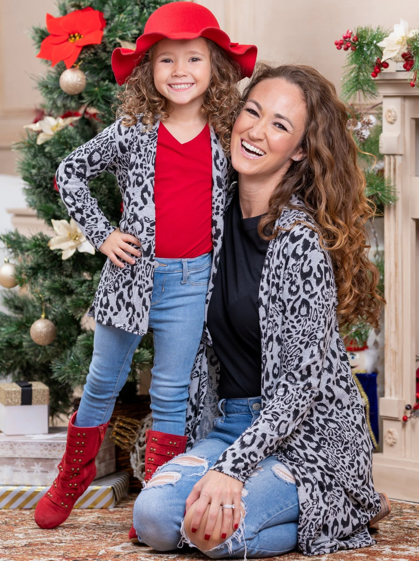 Mommy and Me Snow Leopard Love Cardigan - Image 4