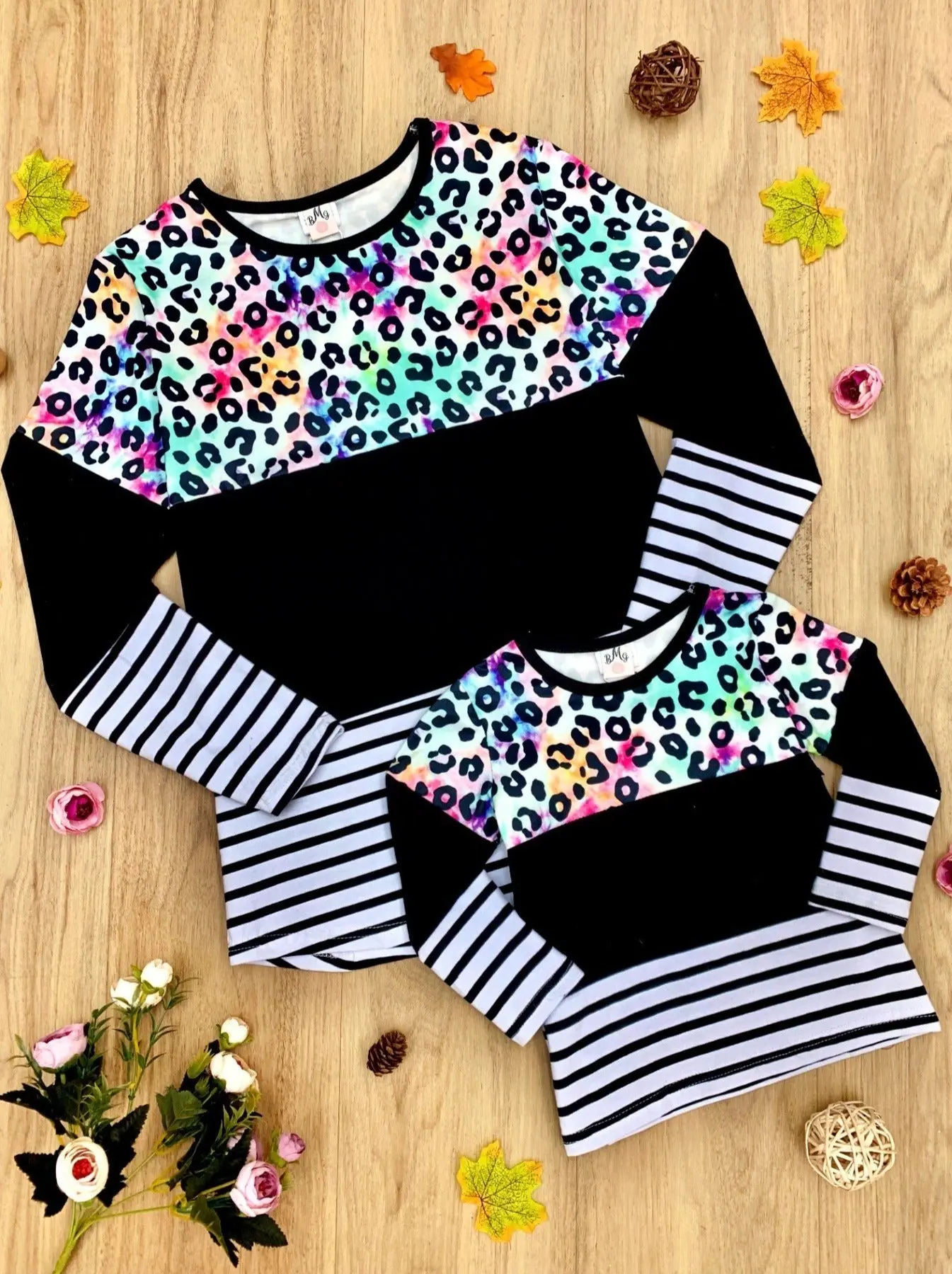 Mommy and Me Pastel Leopard Colorblock Top - Image 3