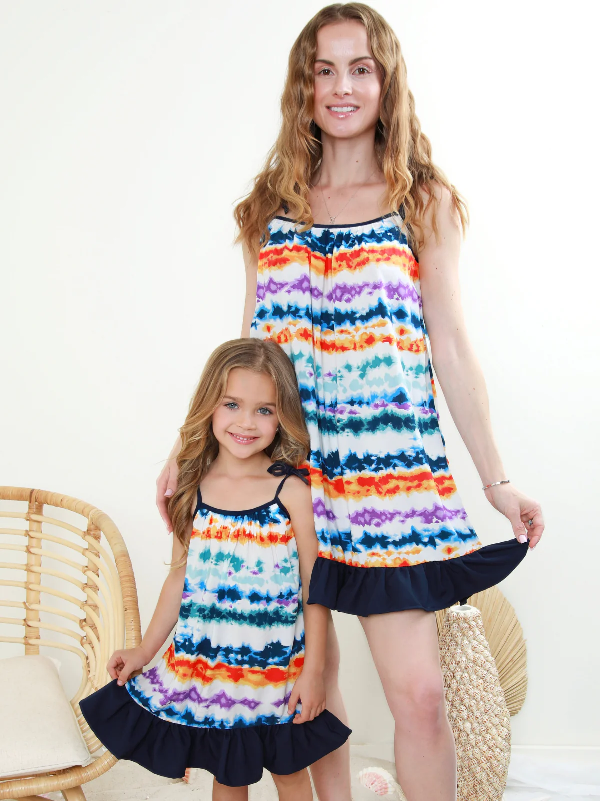 Mommy and Me Sunset Tie-Dye Ruffle Dress - Image 3