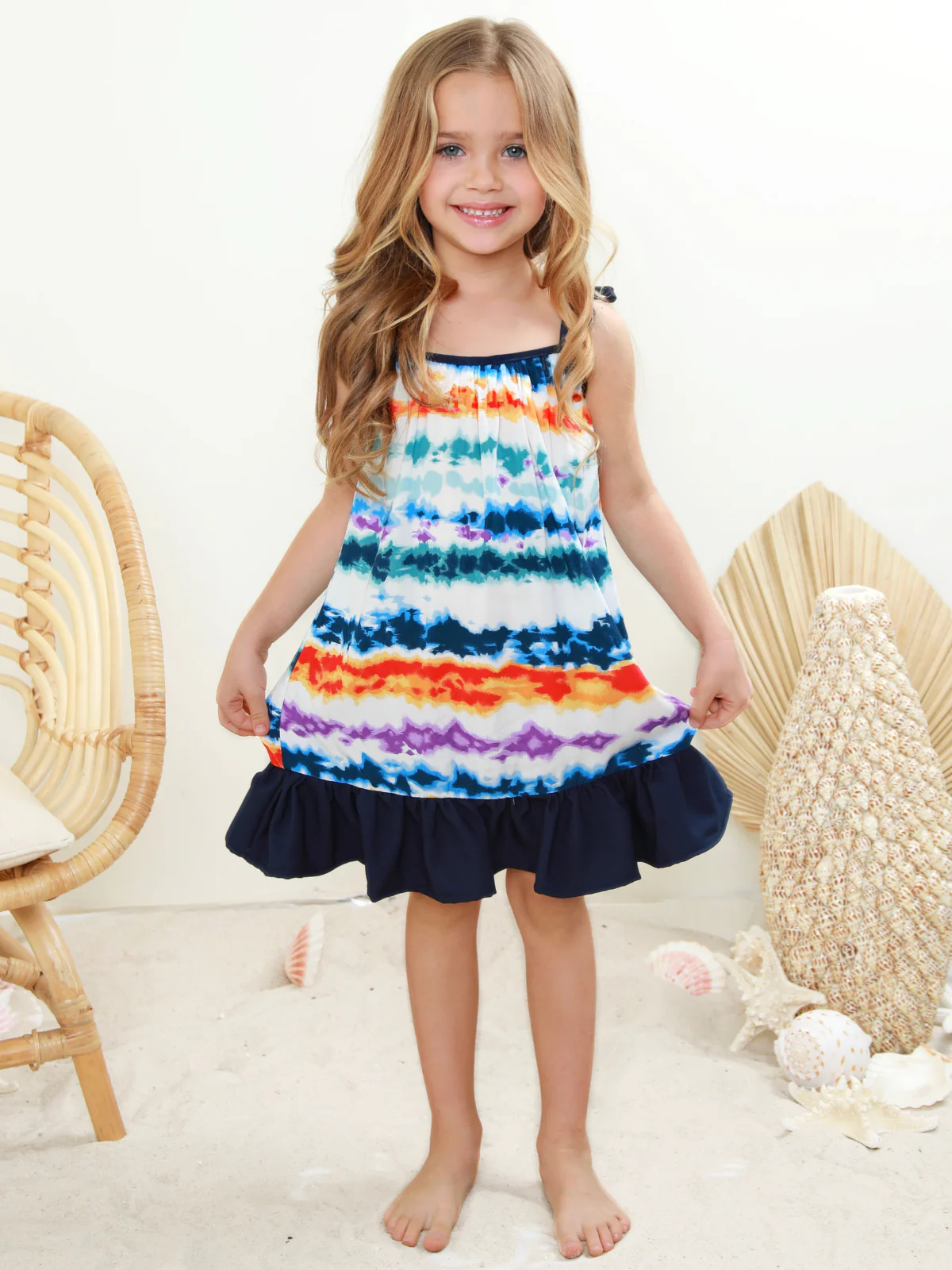 Mommy and Me Sunset Tie-Dye Ruffle Dress - Image 4
