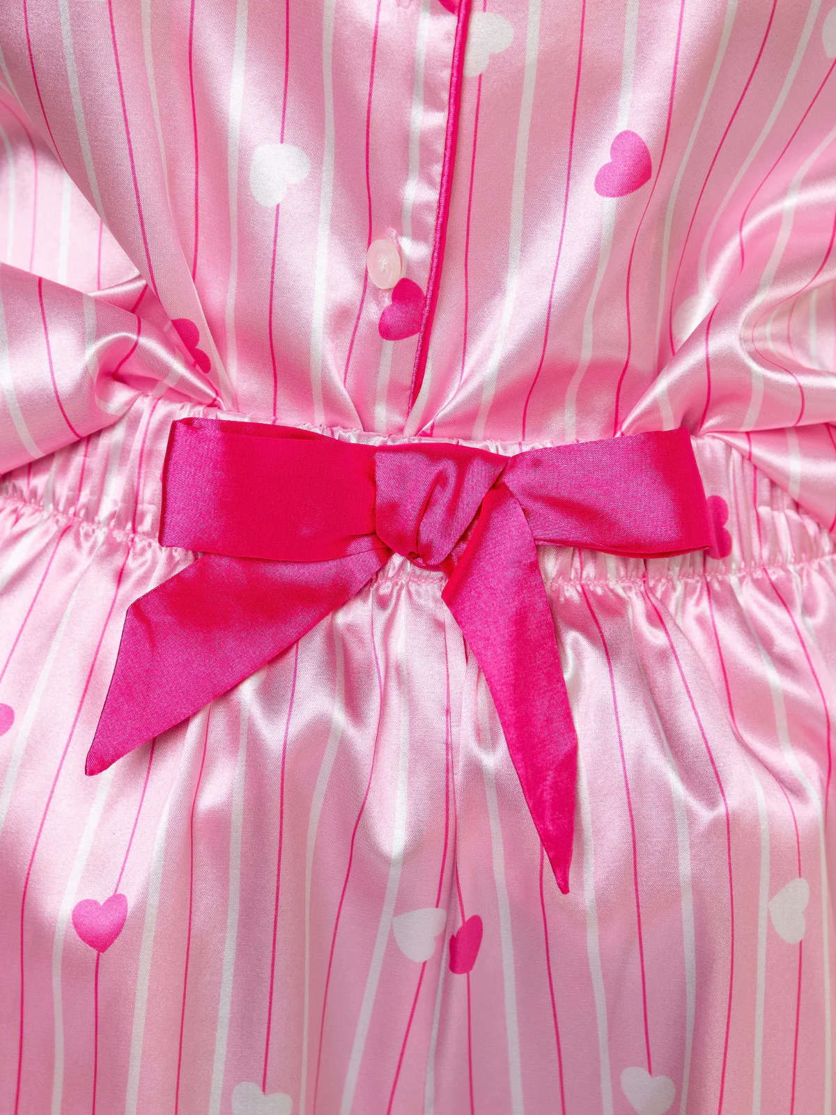 Mommy & Me Silky Pink Heart Pajama Set - Image 5