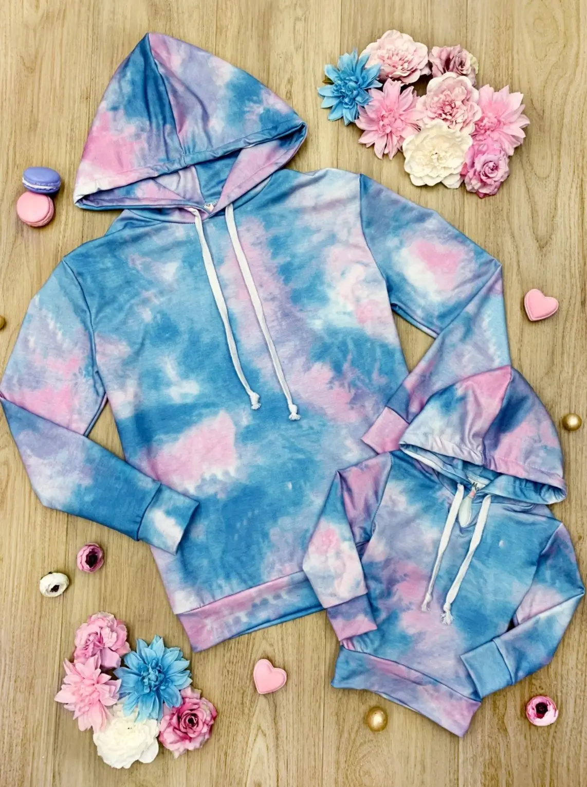 Mommy and Me Besties Tie Dye Hooded Top - Image 2