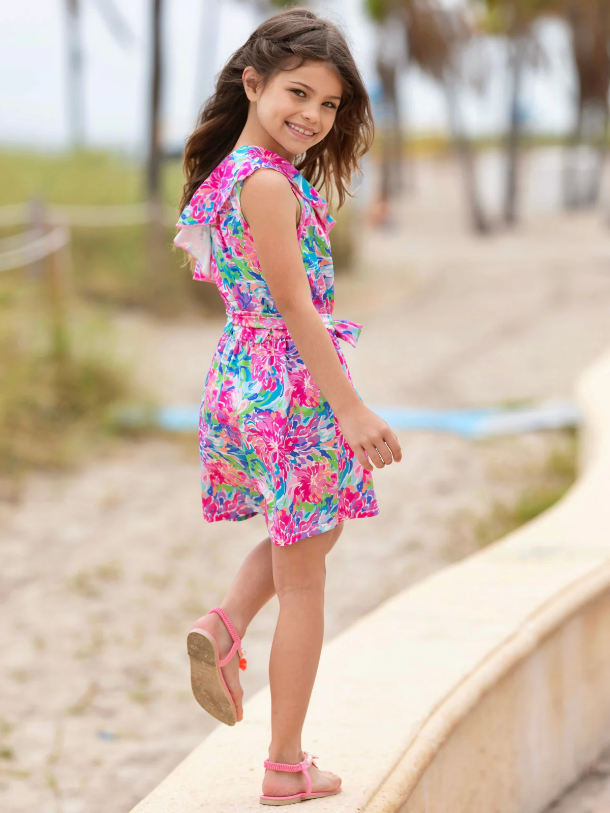 Mommy and Me Tropical Bloom Floral Ruffle Romper - Image 6